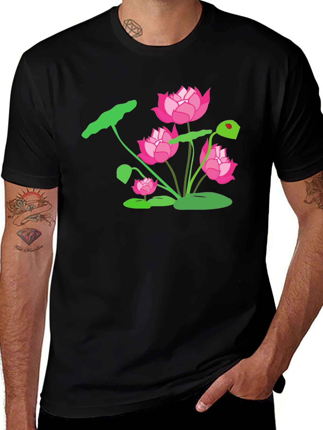 Lotus Flower Graphic Tee - Stylish Unisex T-Shirt