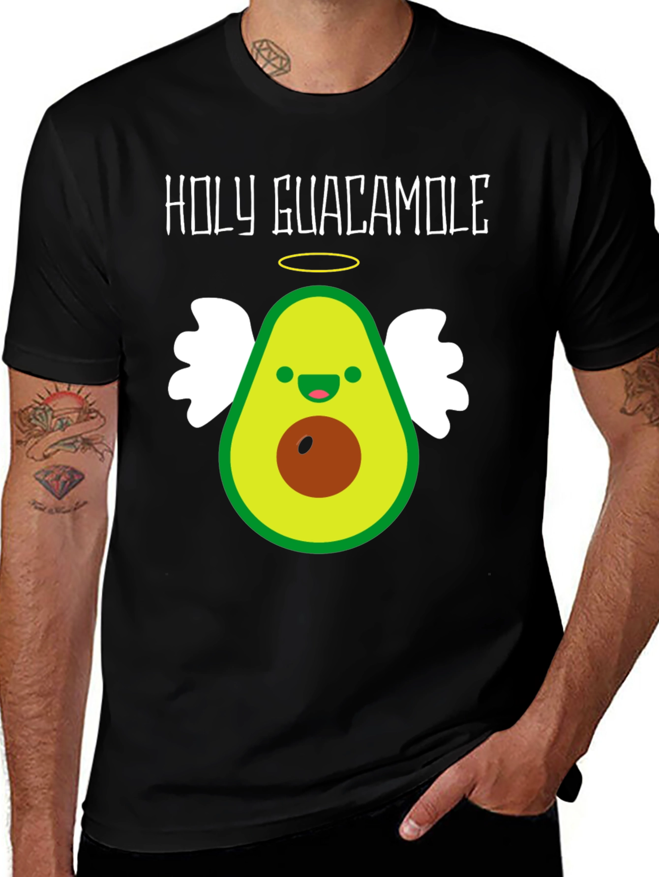 Variant 11 of Holy Guacamole T-Shirt - Avocado Angel Tee