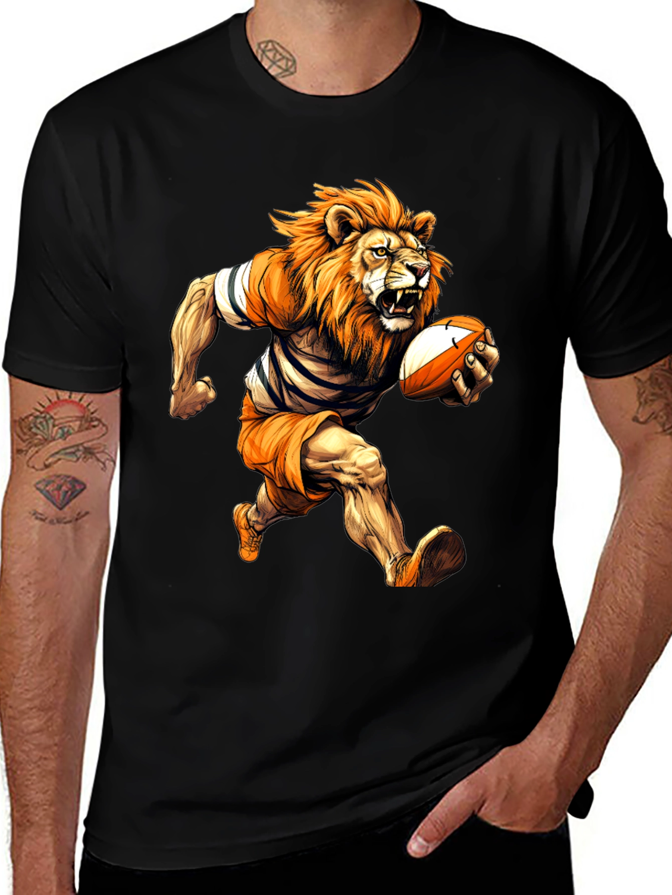Variant 6 of Rugby Lion Graphic T-Shirt - Cool Sports Tee