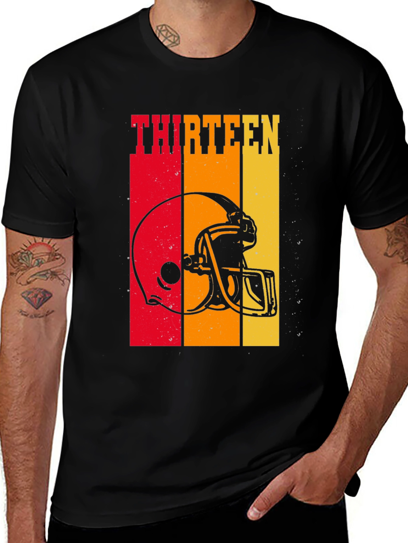Variant 3 of Thirteen Football Helmet Graphic T-Shirt
