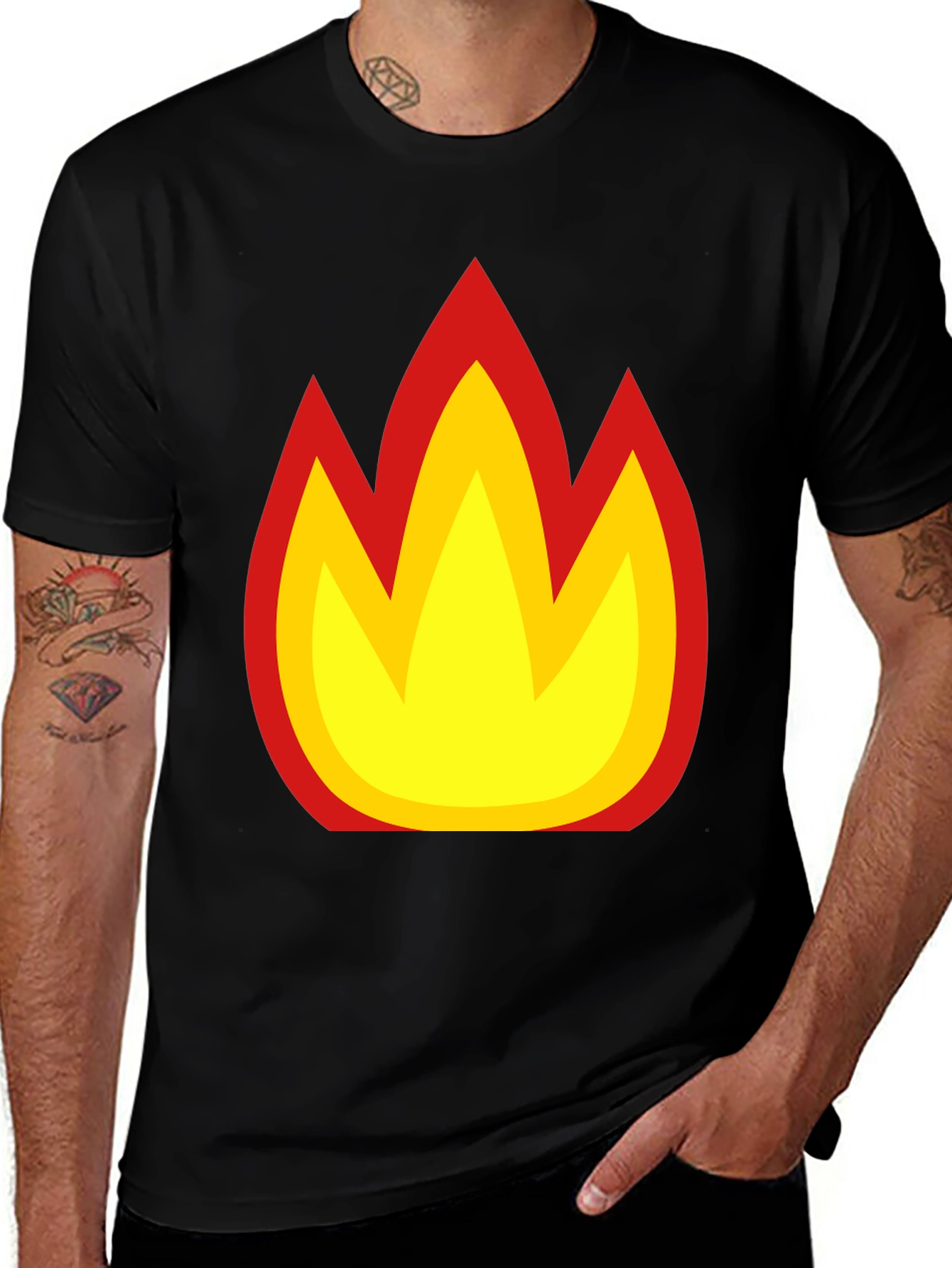 Variant 8 of Flame Graphic Black T-Shirt - Bold & Stylish