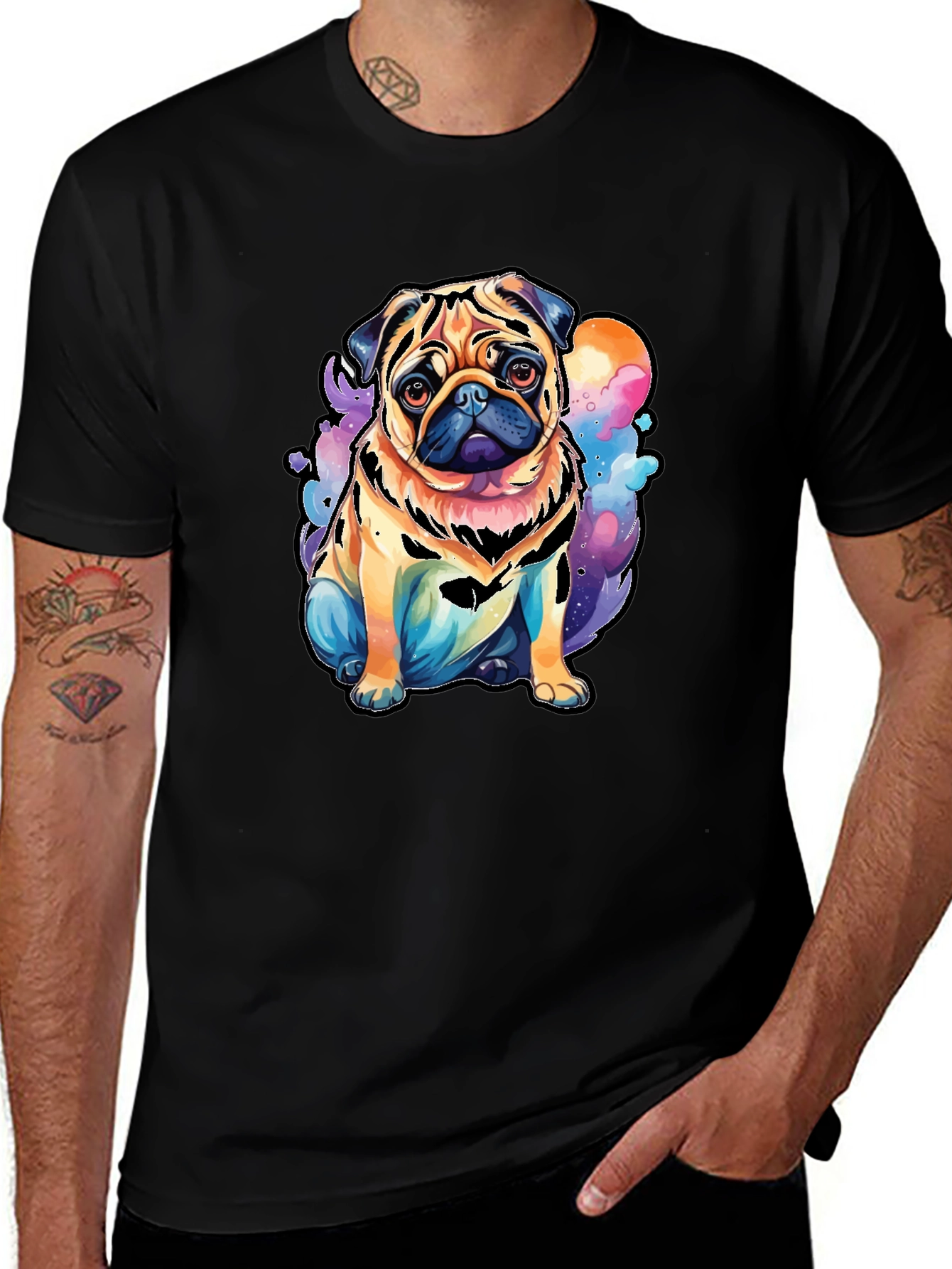 Variant 15 of Pug Dog Colorful Graphic Tee