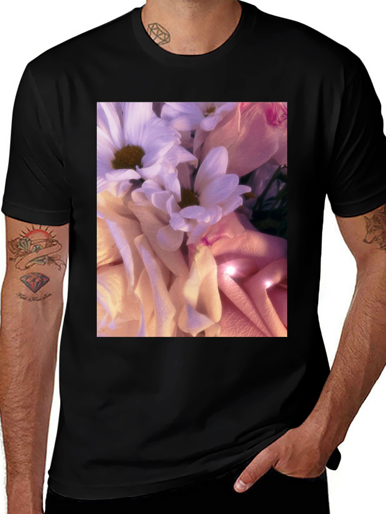 Variant 26 of Floral Print T-Shirt - Stylish Soft Blossom Design