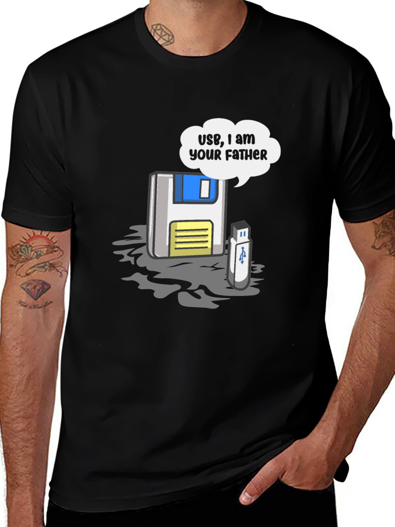 Variant 12 of Geeky Father's Day Floppy Disk & USB T-Shirt