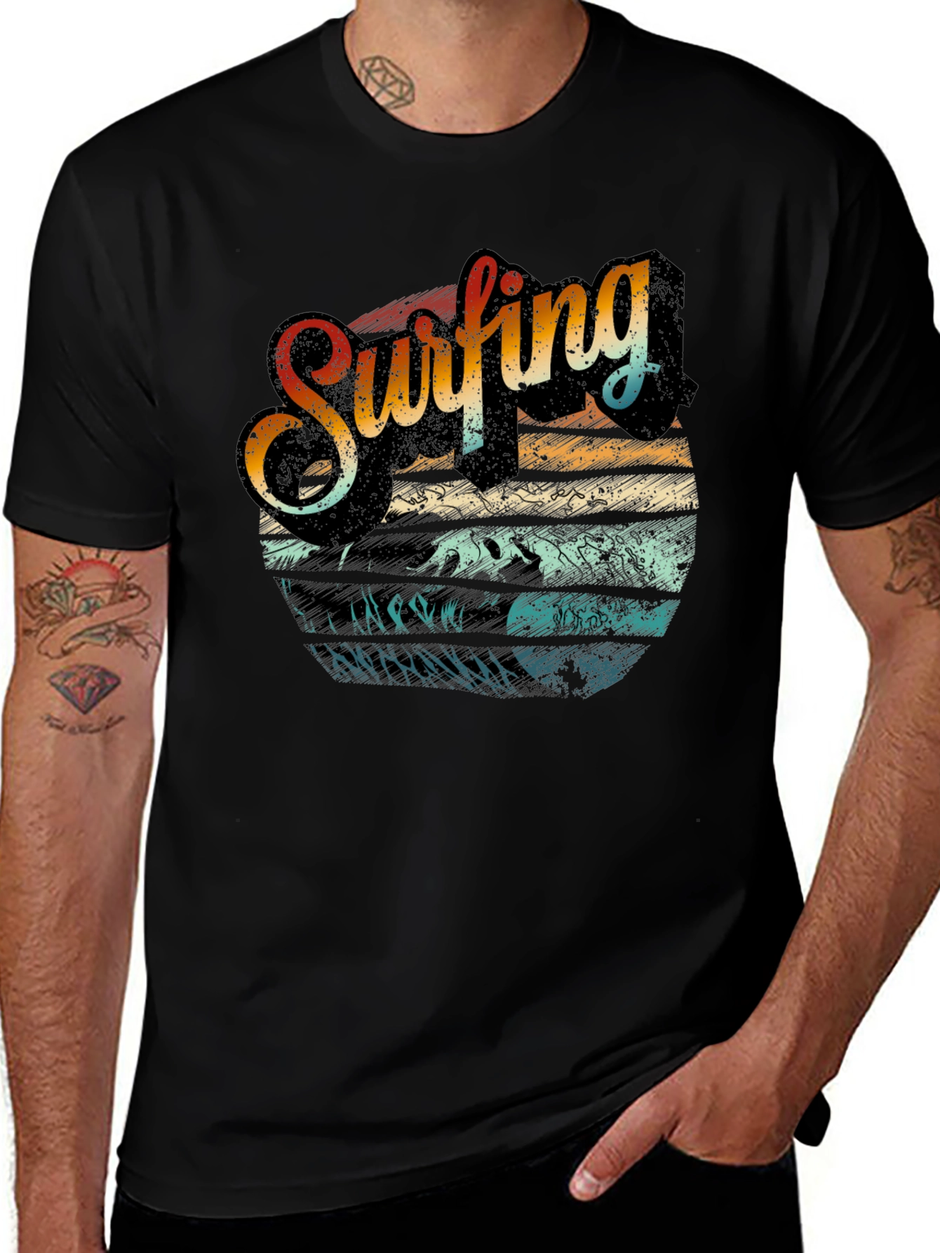 Variant 12 of Vintage Surfing T-Shirt Retro Wave Design