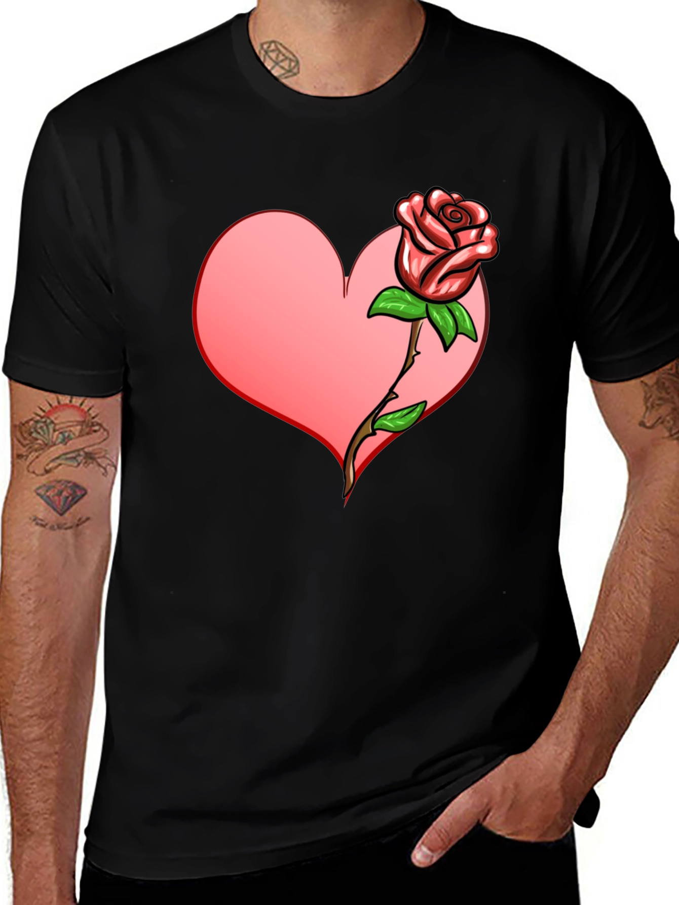 Variant 21 of Heart & Rose Graphic T-Shirt