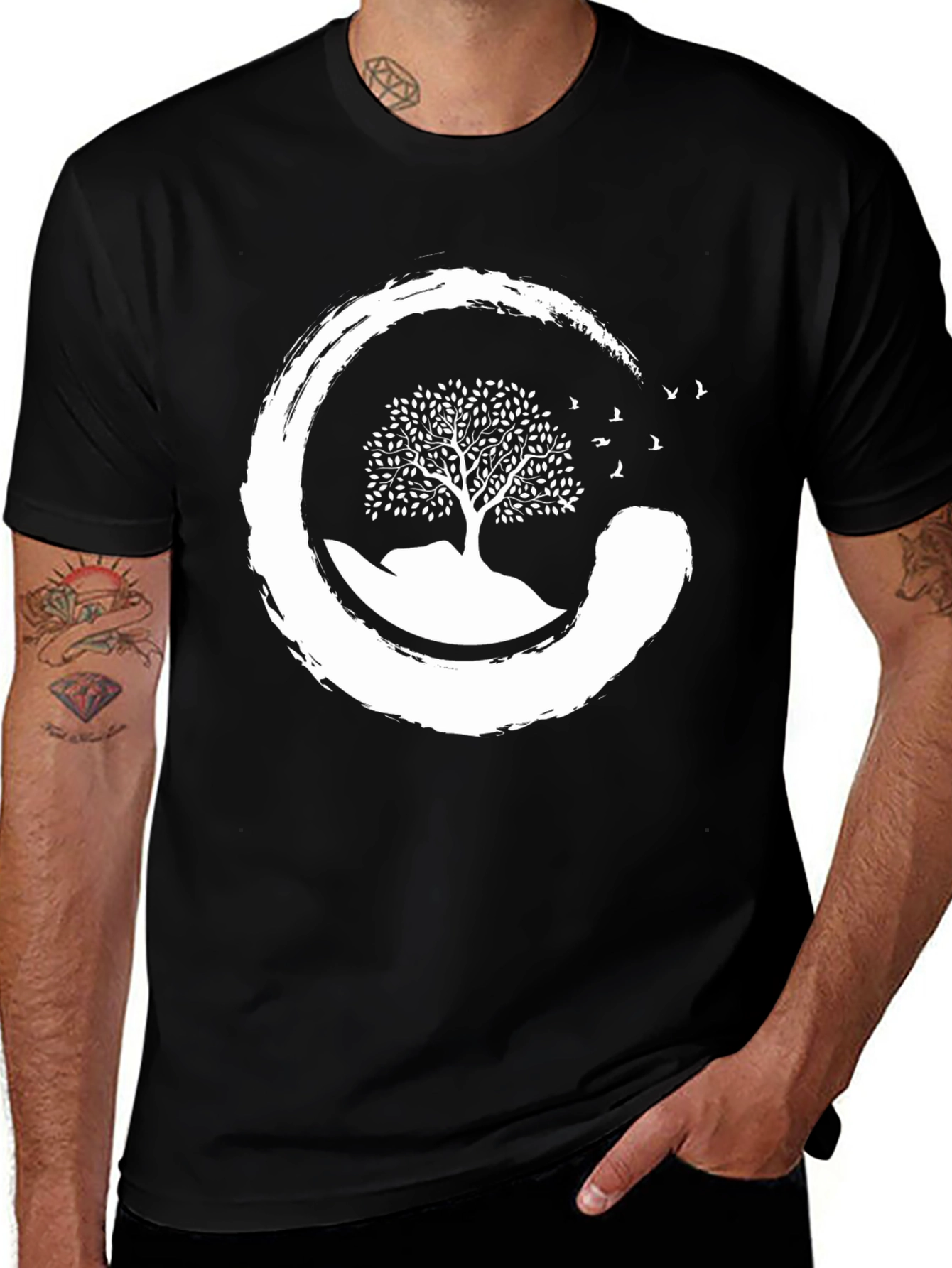 Enso Tree Graphic Tee - Zen Circle Shirt