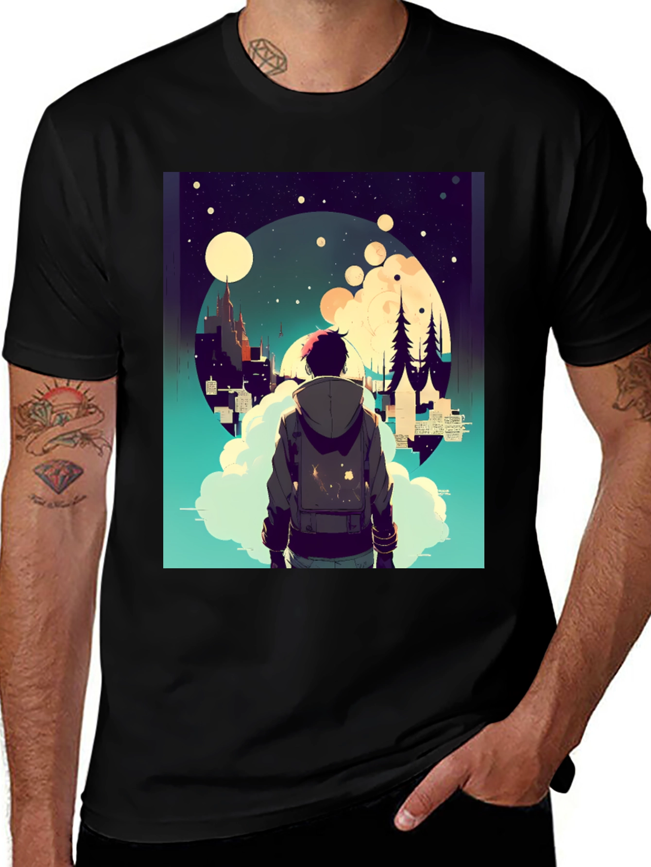 Variant 15 of Dreamy Nightscape Graphic Tee