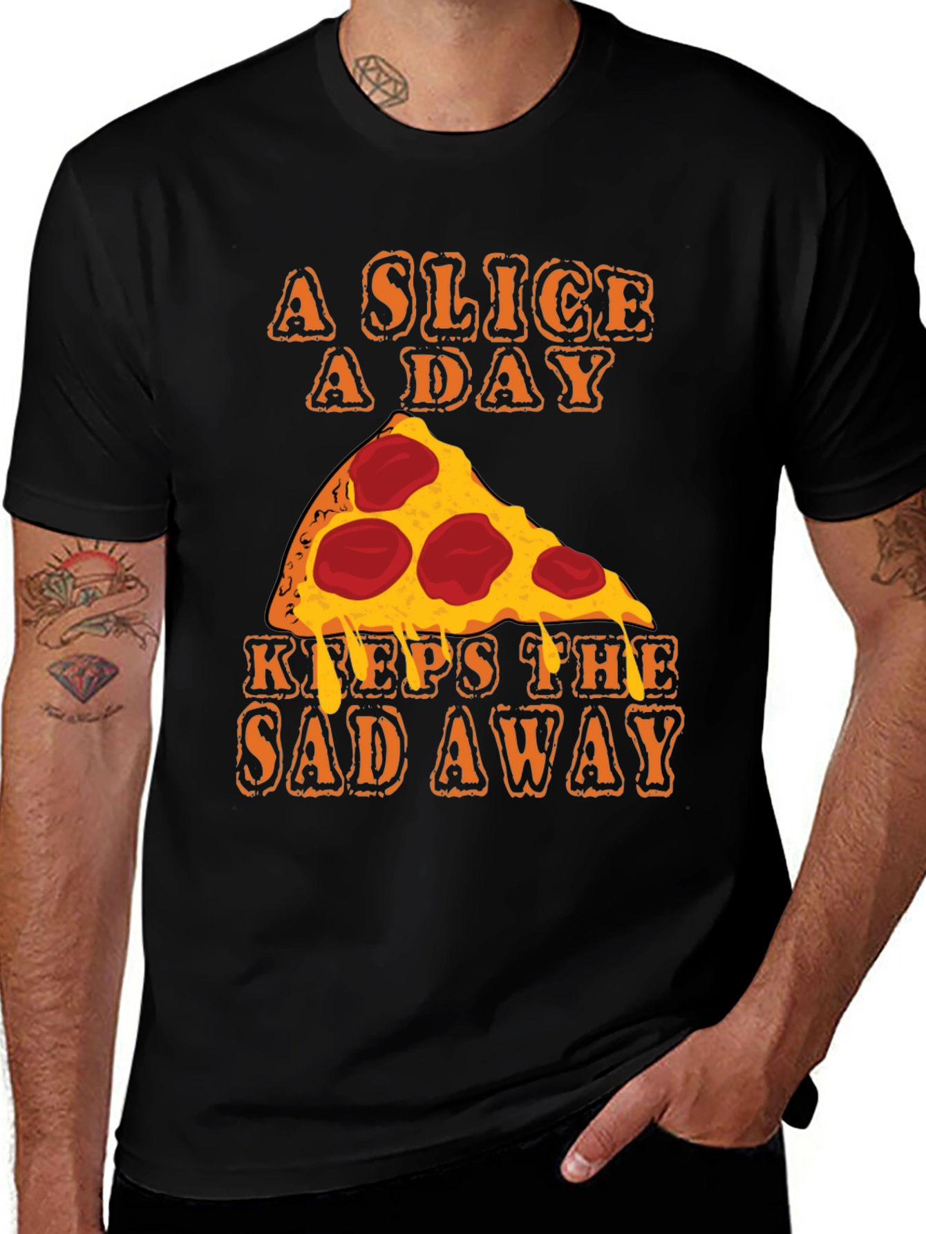 Variant 24 of Pizza Slice A Day Funny T-Shirt