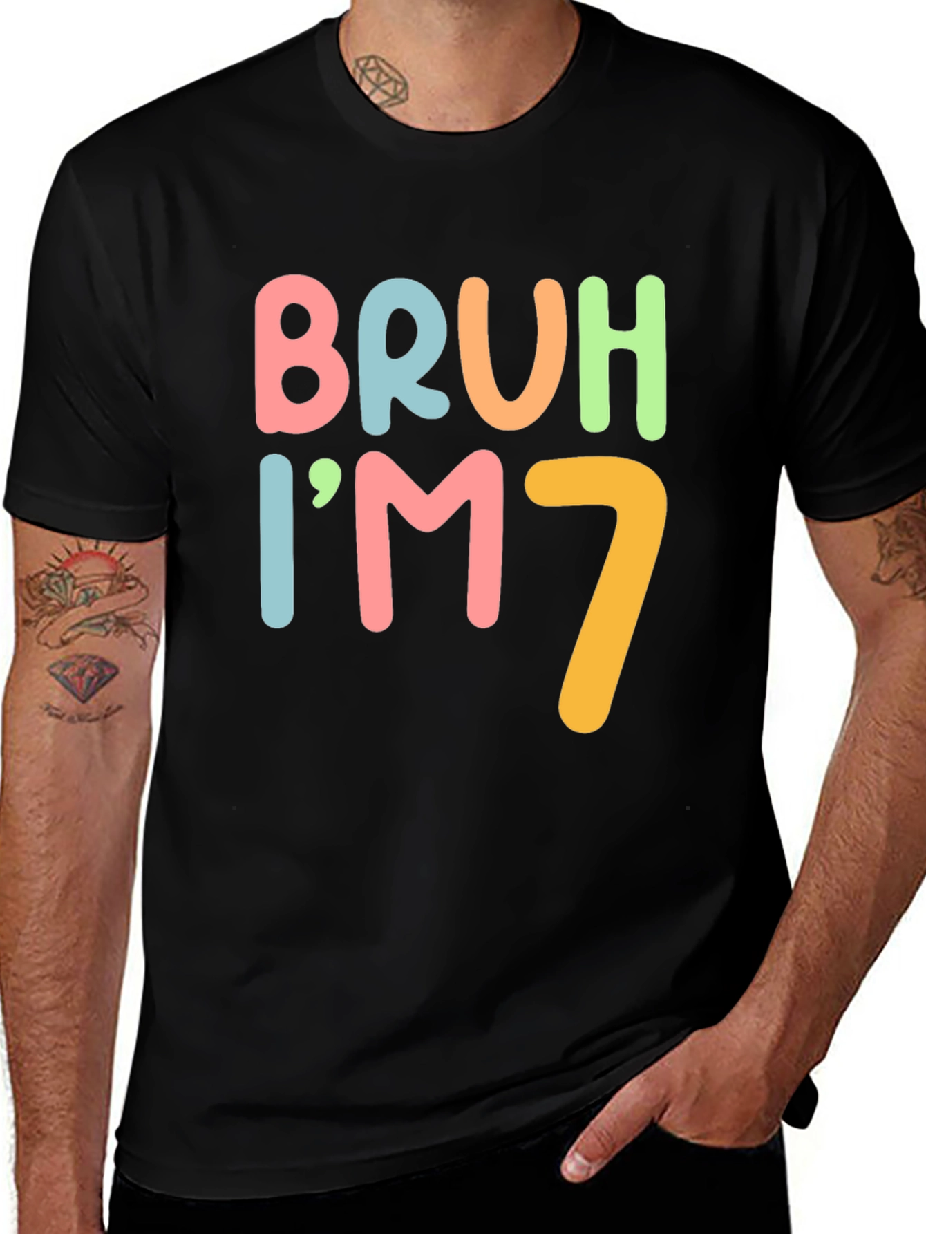 Variant 14 of Bruh I'm 7 Funny Birthday T-Shirt