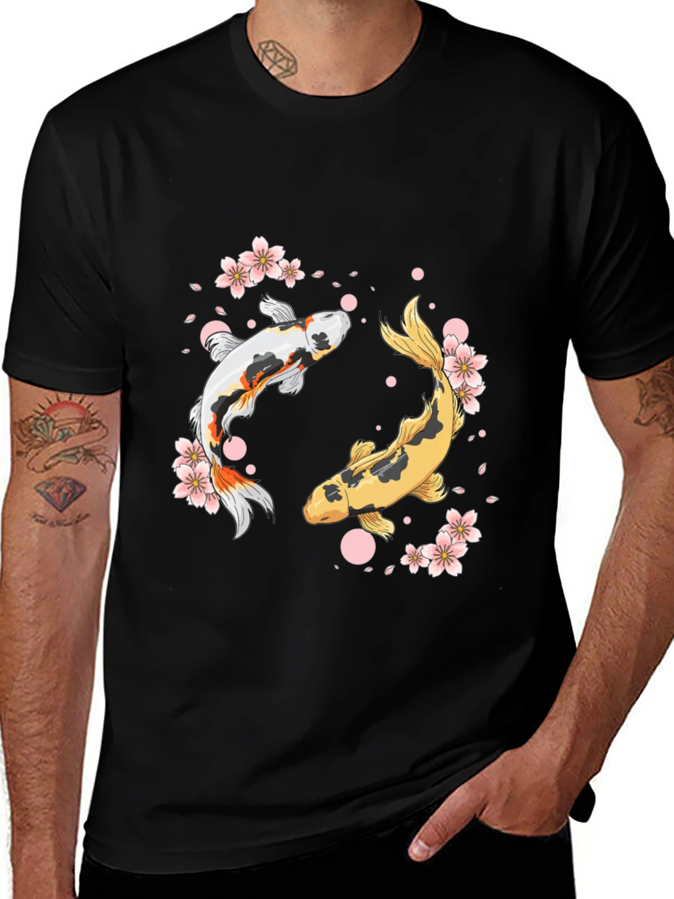 Variant 11 of Koi Fish & Cherry Blossom Graphic Tee