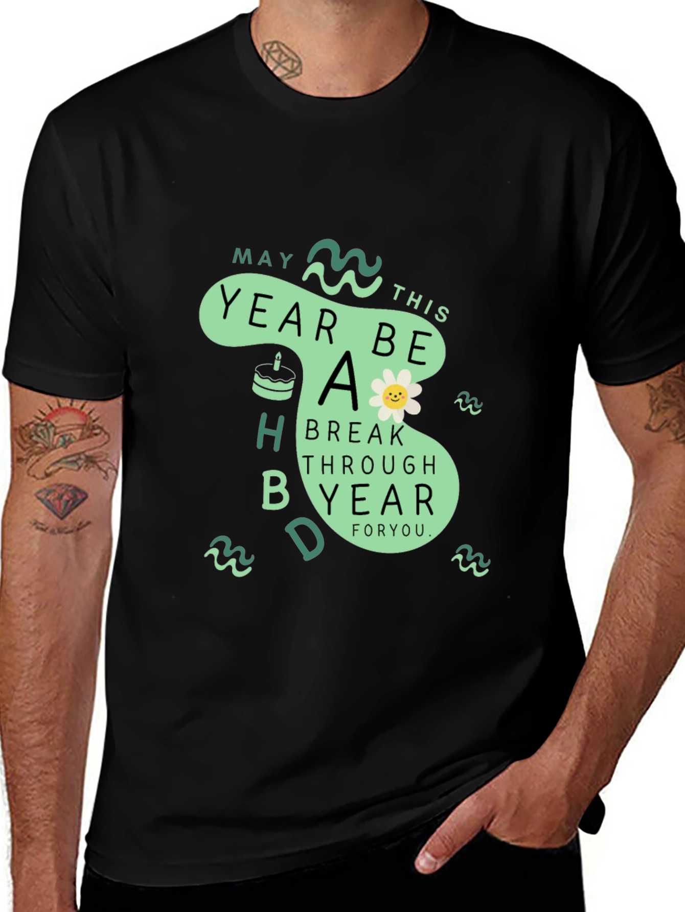 Birthday Breakthrough Year Graphic Tee - Black