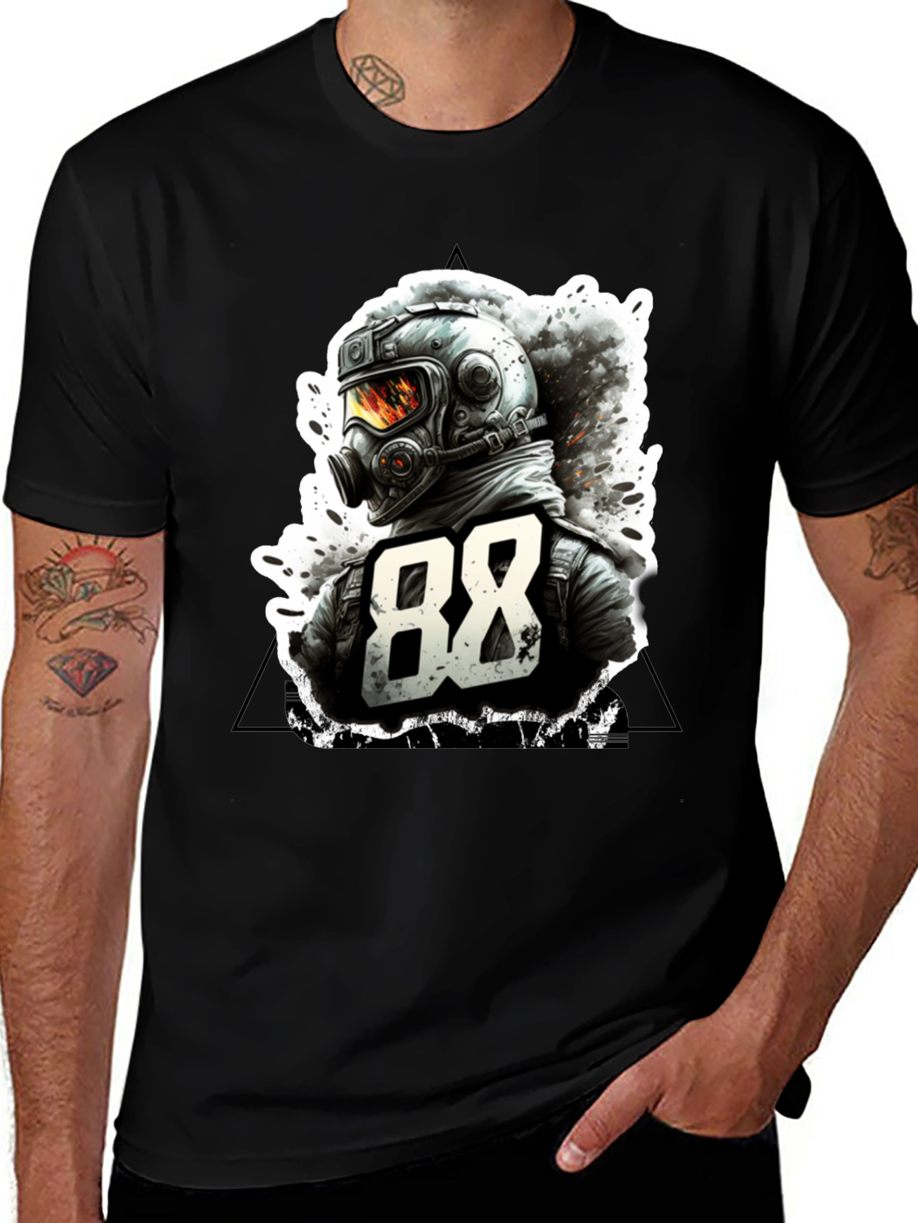 Variant 15 of Graphic Tee - "88" Design Black T-Shirt
