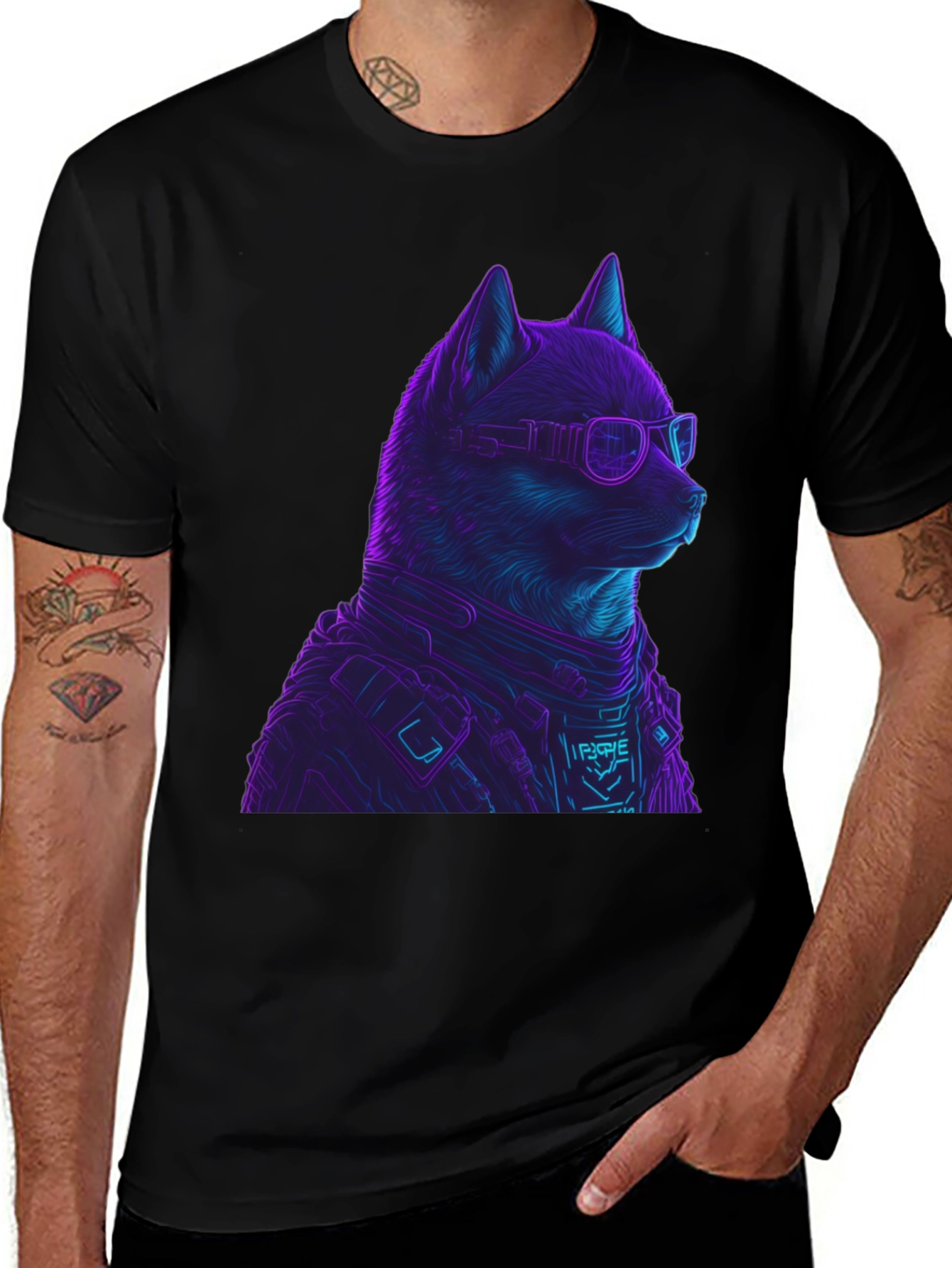 Variant 29 of Cyberpunk Dog T-Shirt