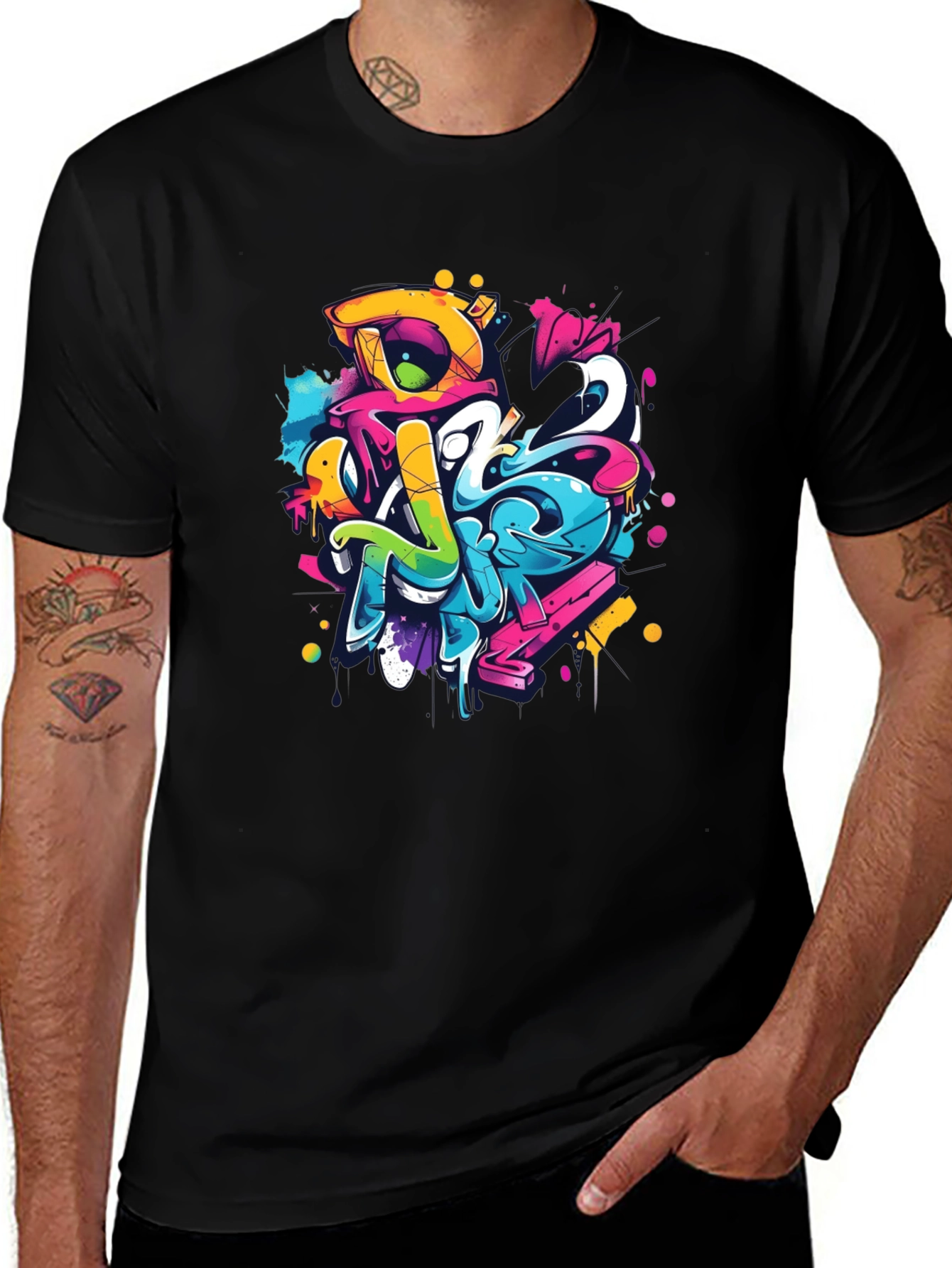 Variant 5 of Graffiti Art Black T-Shirt
