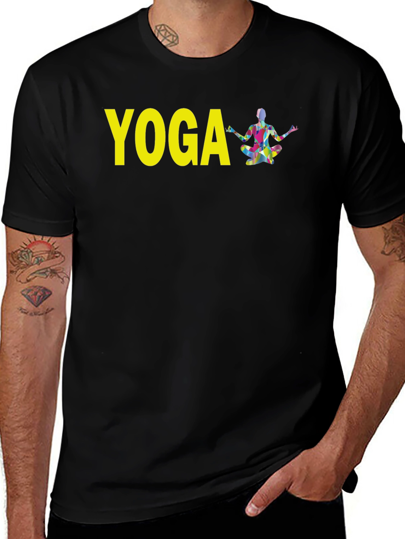 Variant 19 of Yoga Graphic Black T-Shirt