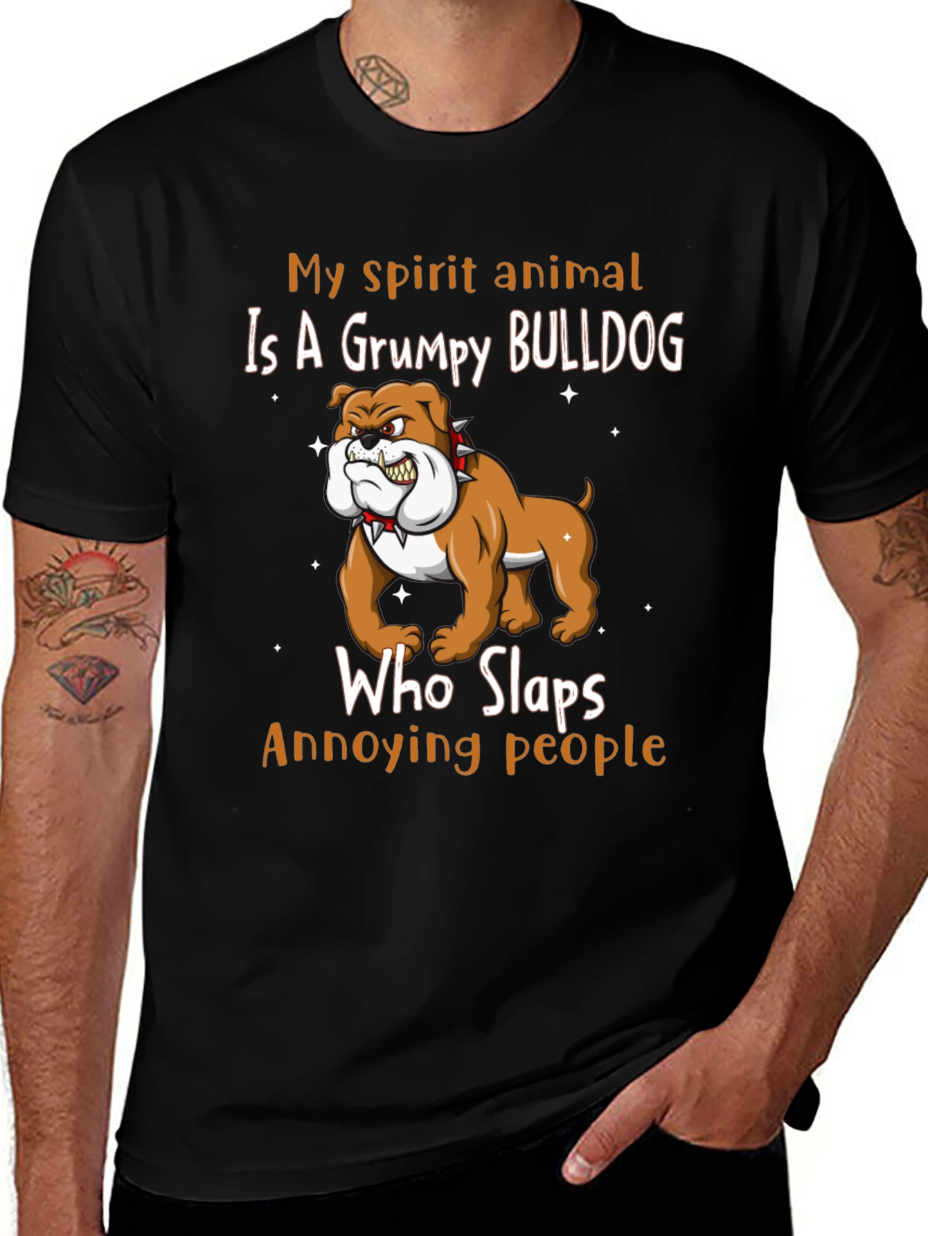 Variant 5 of Grumpy Bulldog Spirit Animal T-Shirt