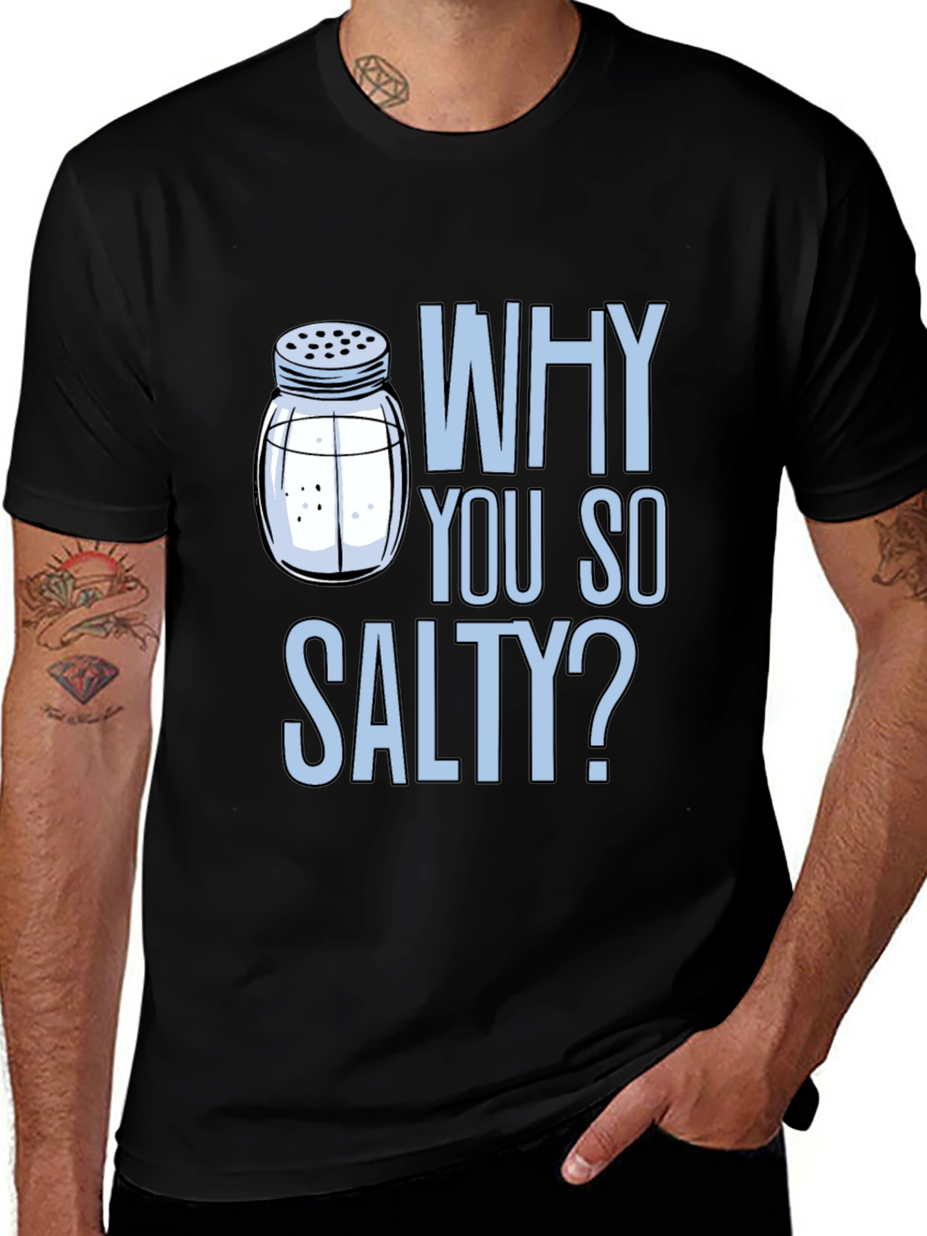 Variant 7 of Why You So Salty? Graphic Print Crew Neck T-Shirt