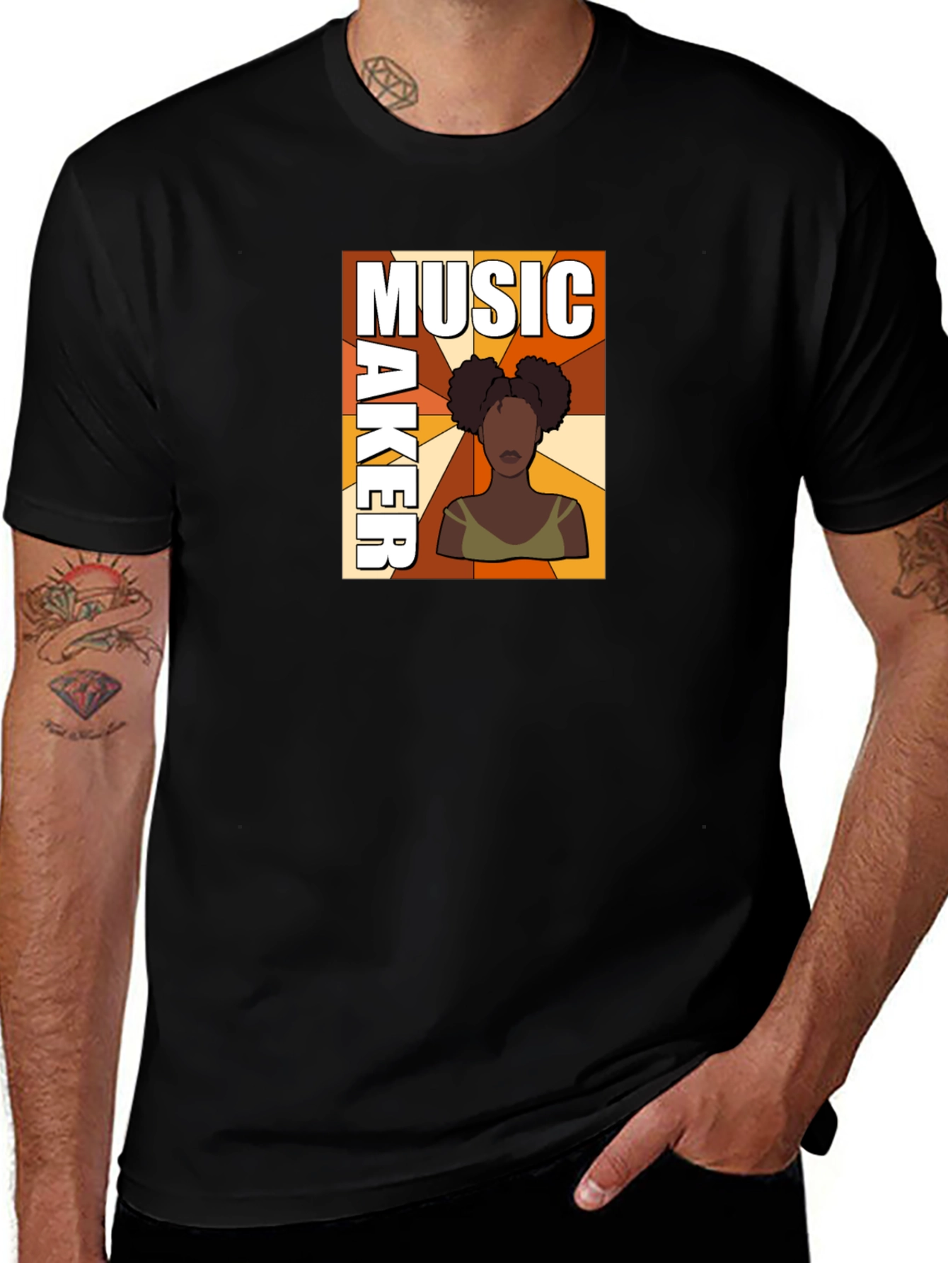 Variant 28 of Music Maker Graphic Tee - Stylish Black T-Shirt