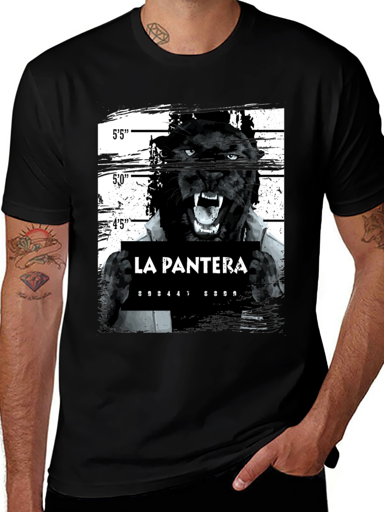 Variant 6 of La Pantera Mugshot Graphic Tee - Black