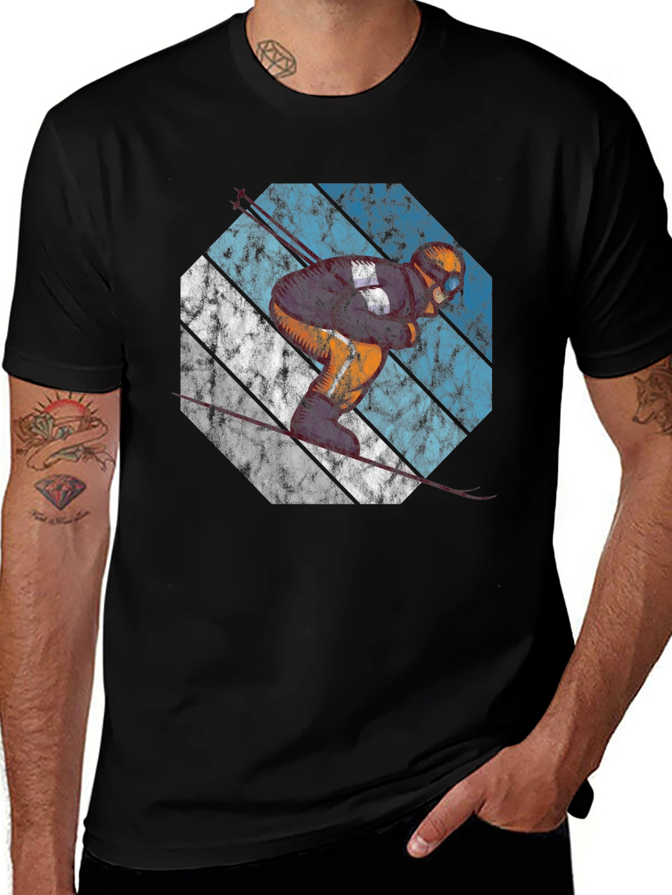 Variant 13 of Vintage Ski T-Shirt - Retro Winter Sports Design