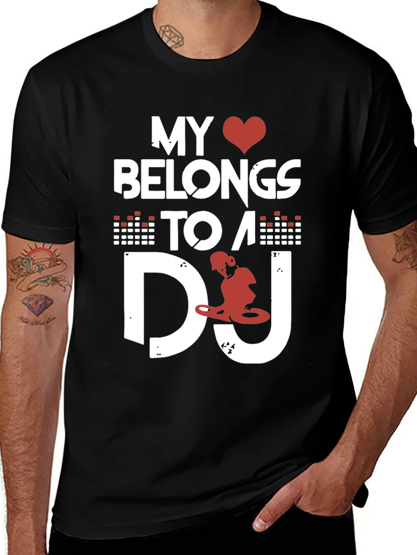 Variant 27 of My Heart Belongs To A DJ Graphic Tee