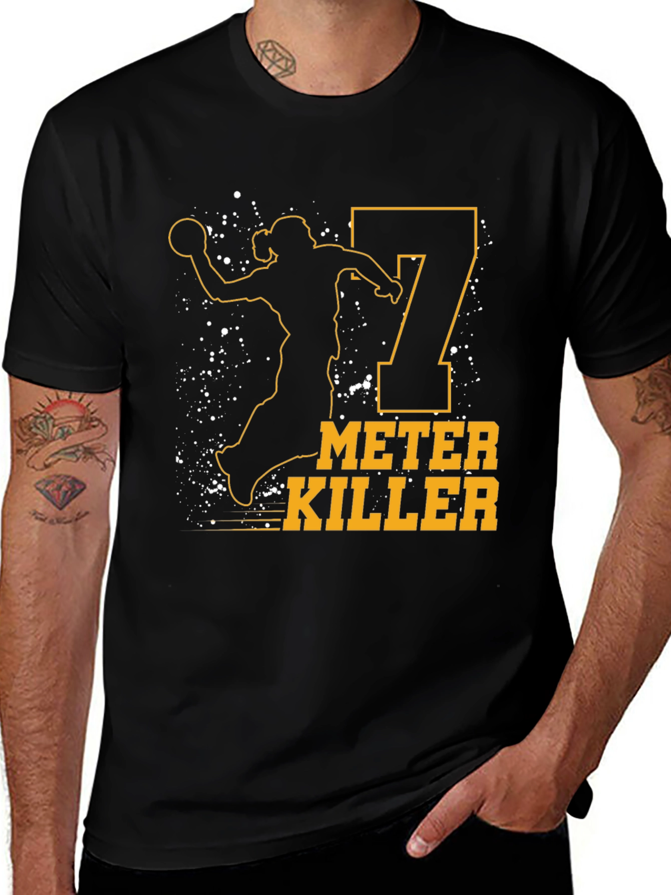 Variant 8 of Handball 7 Meter Killer Black T-Shirt