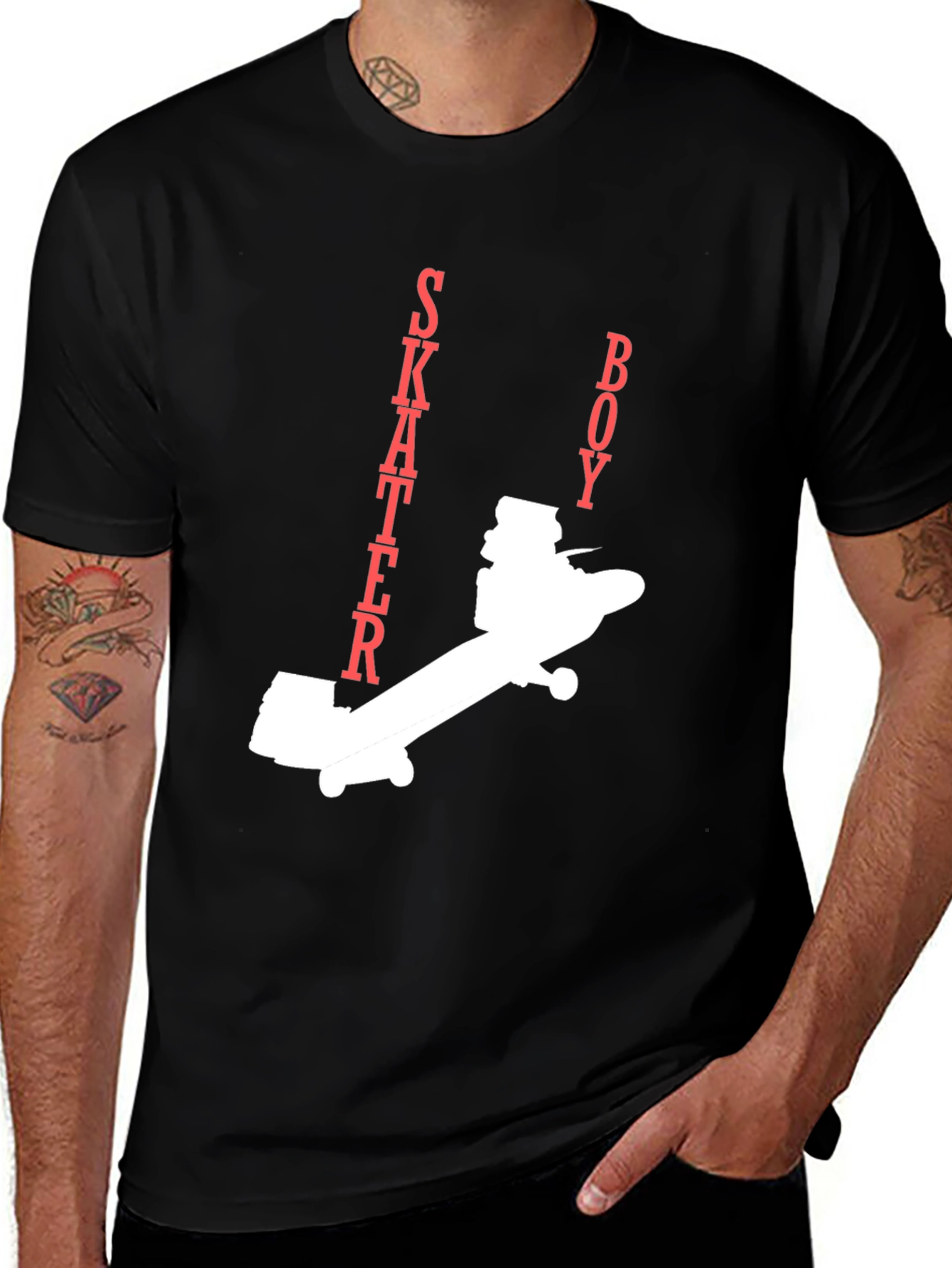 Variant 28 of Skater Boy Graphic Tee - Black Cotton T-Shirt