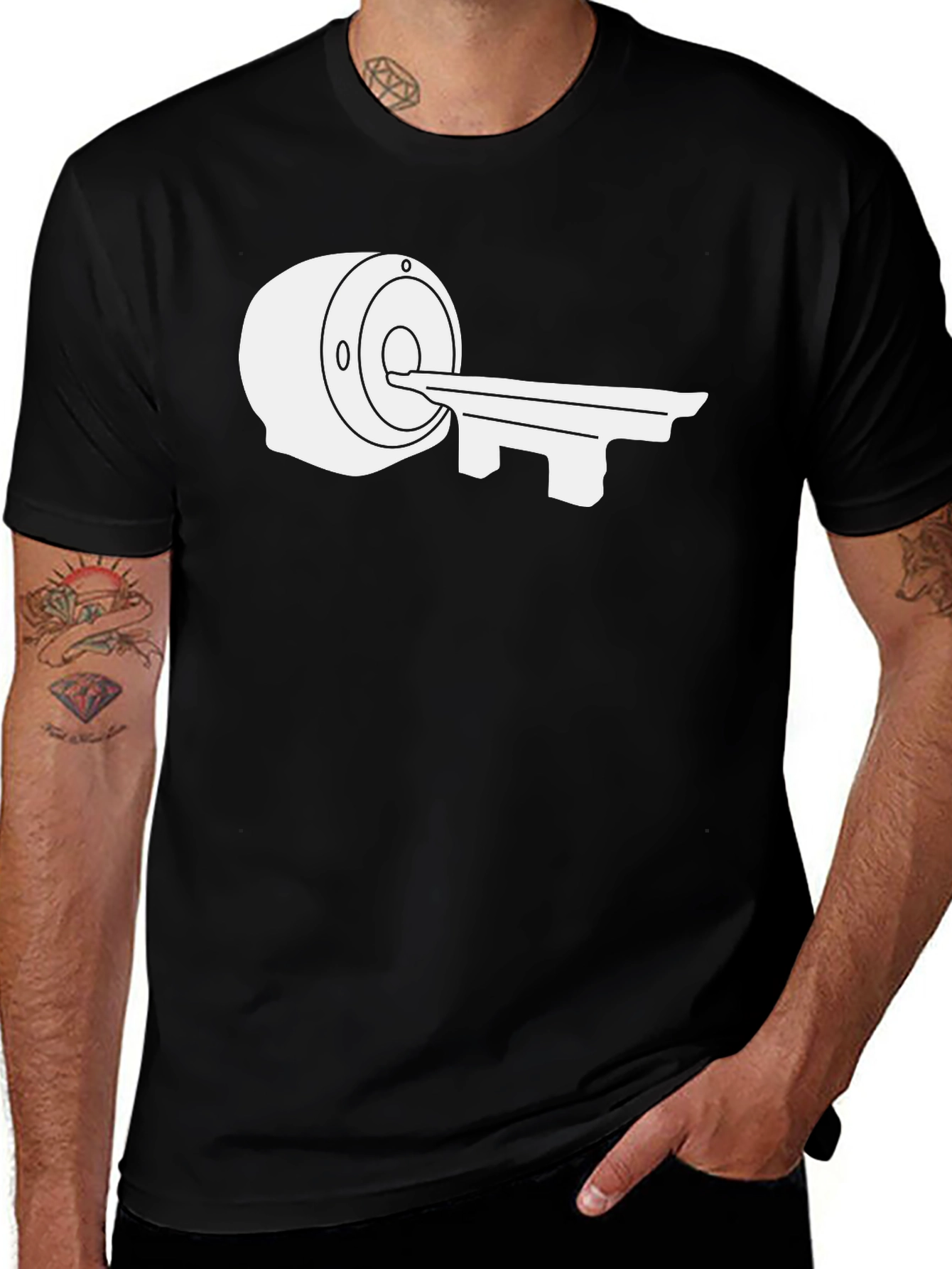 Variant 25 of MRI Key Graphic Tee - Black, Unique Medical Design