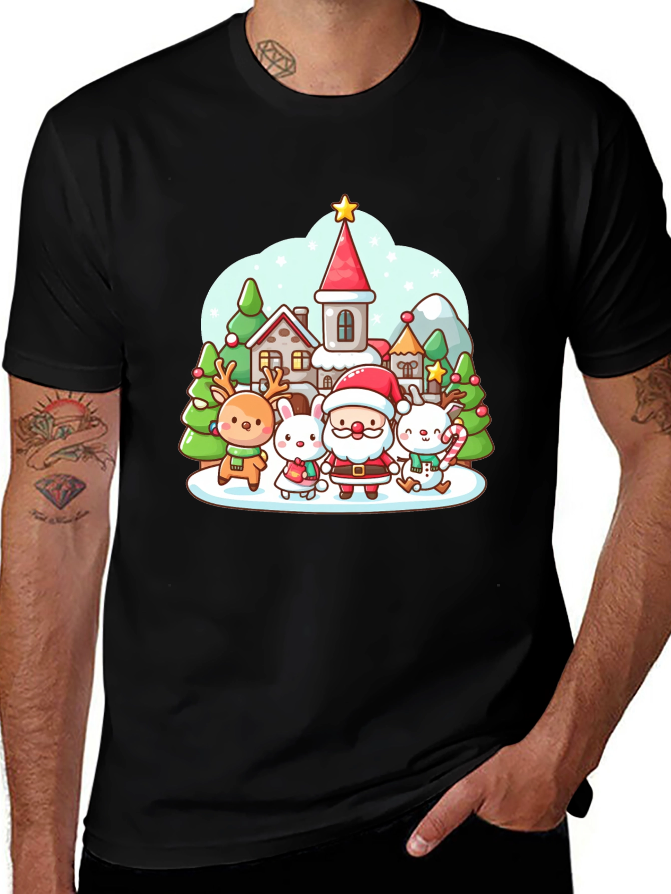 Variant 29 of Festive Cartoon Christmas T-Shirt