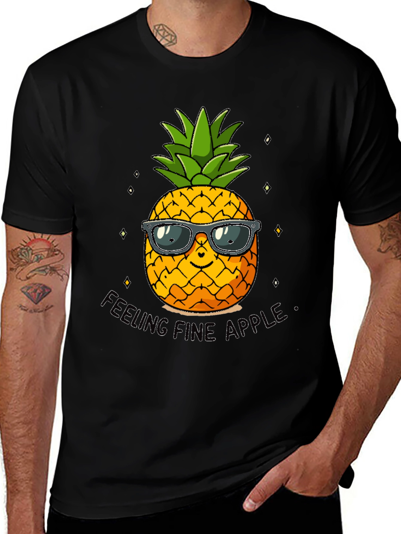 Variant 12 of Cool Pineapple Graphic Tee - Feeling Fine Apple