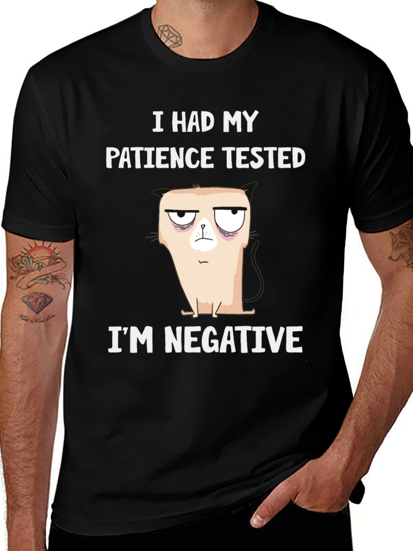 Humorous Patience Tested T-Shirt - Negative Attitude
