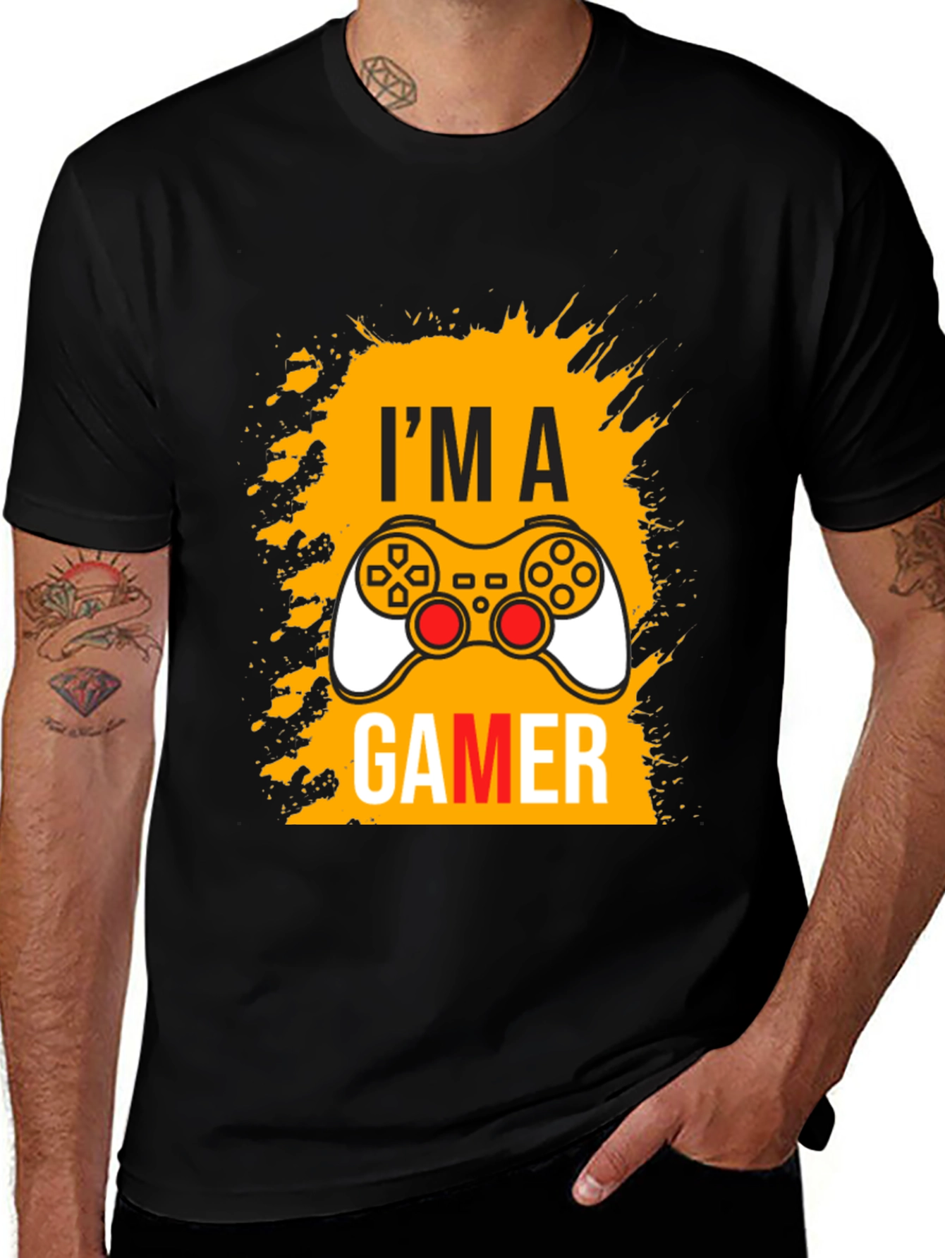 Variant 10 of I'm a Gamer Graphic Tee - Black Cotton T-Shirt