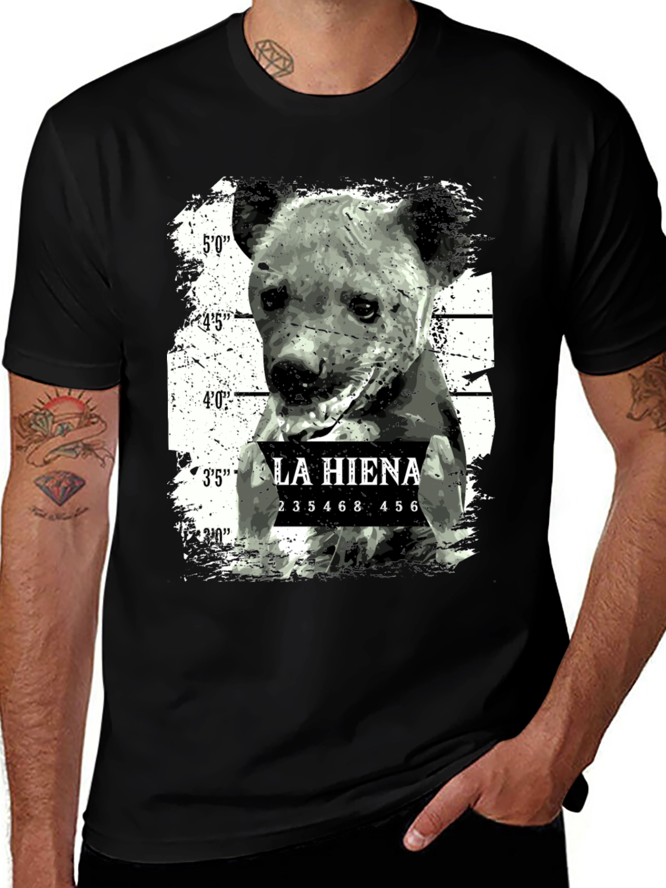 La Hiena Graphic Print T-Shirt - Black