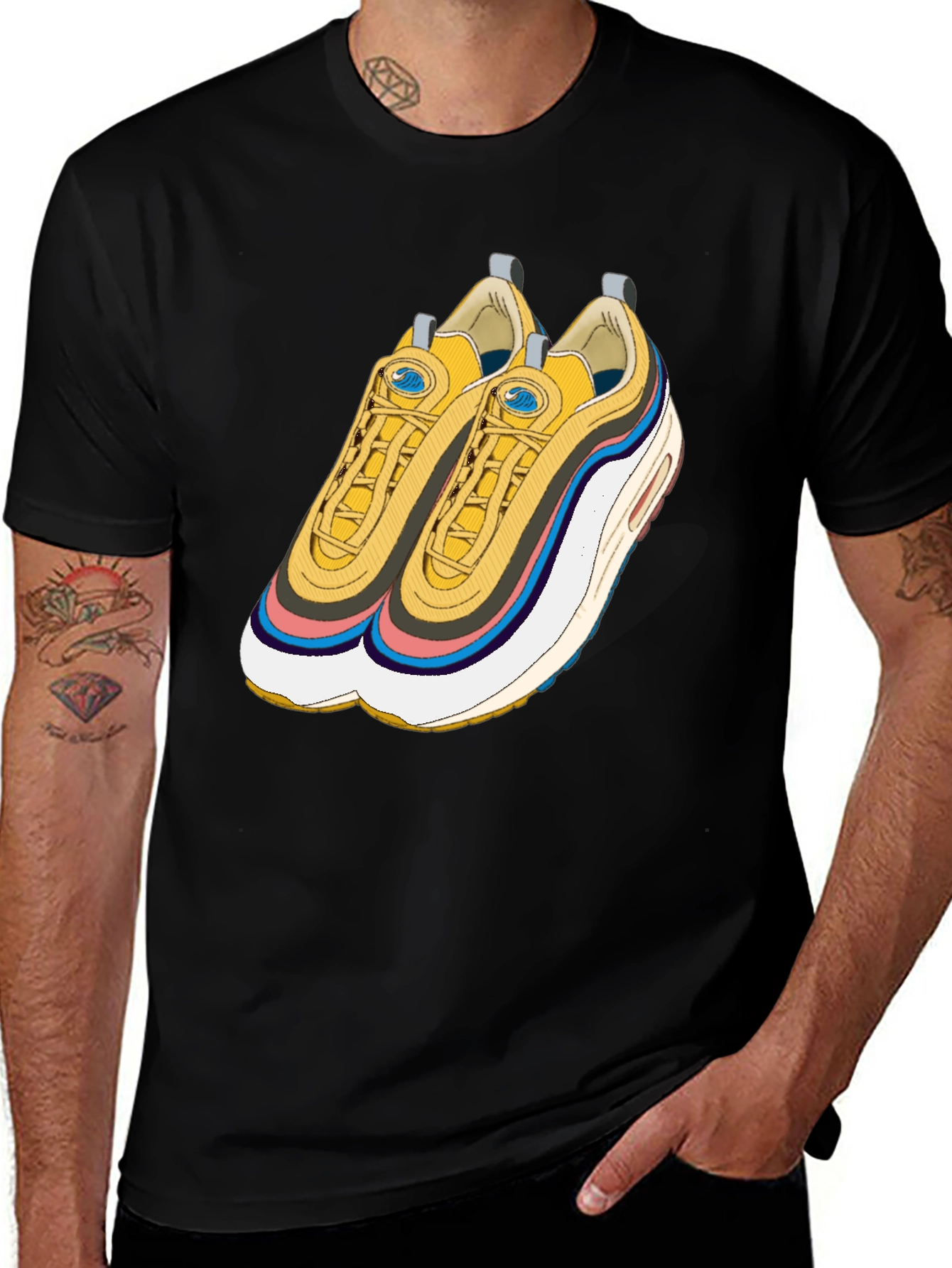 Variant 4 of Sneaker Graphic Black T-Shirt