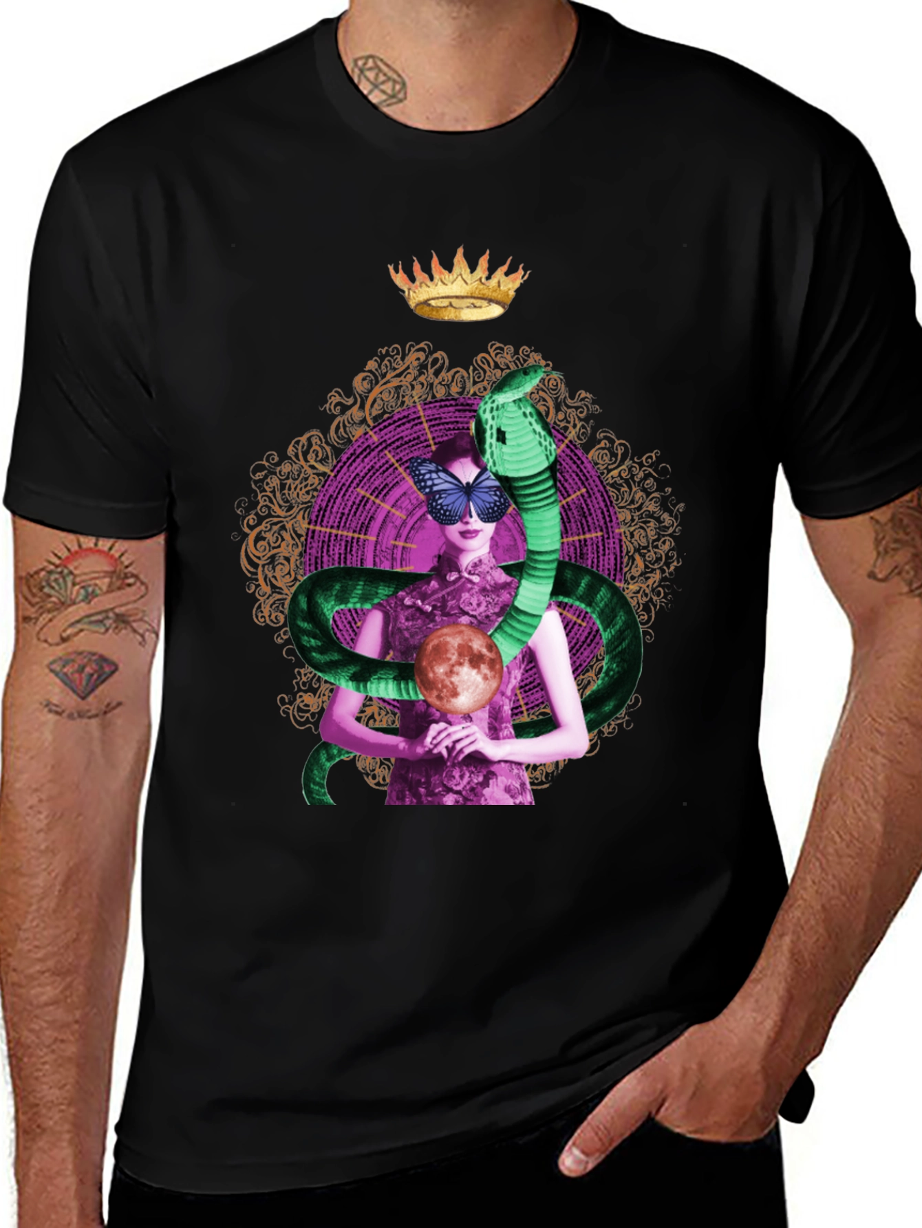 Variant 5 of Mystic Serpent Queen T-Shirt - Unique Graphic Tee