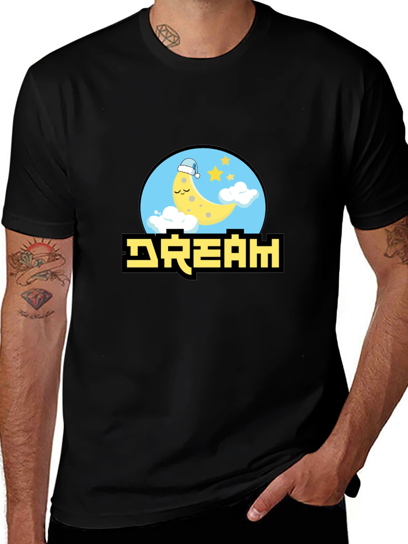 Variant 19 of Dream Graphic Tee - Black Cotton Blend