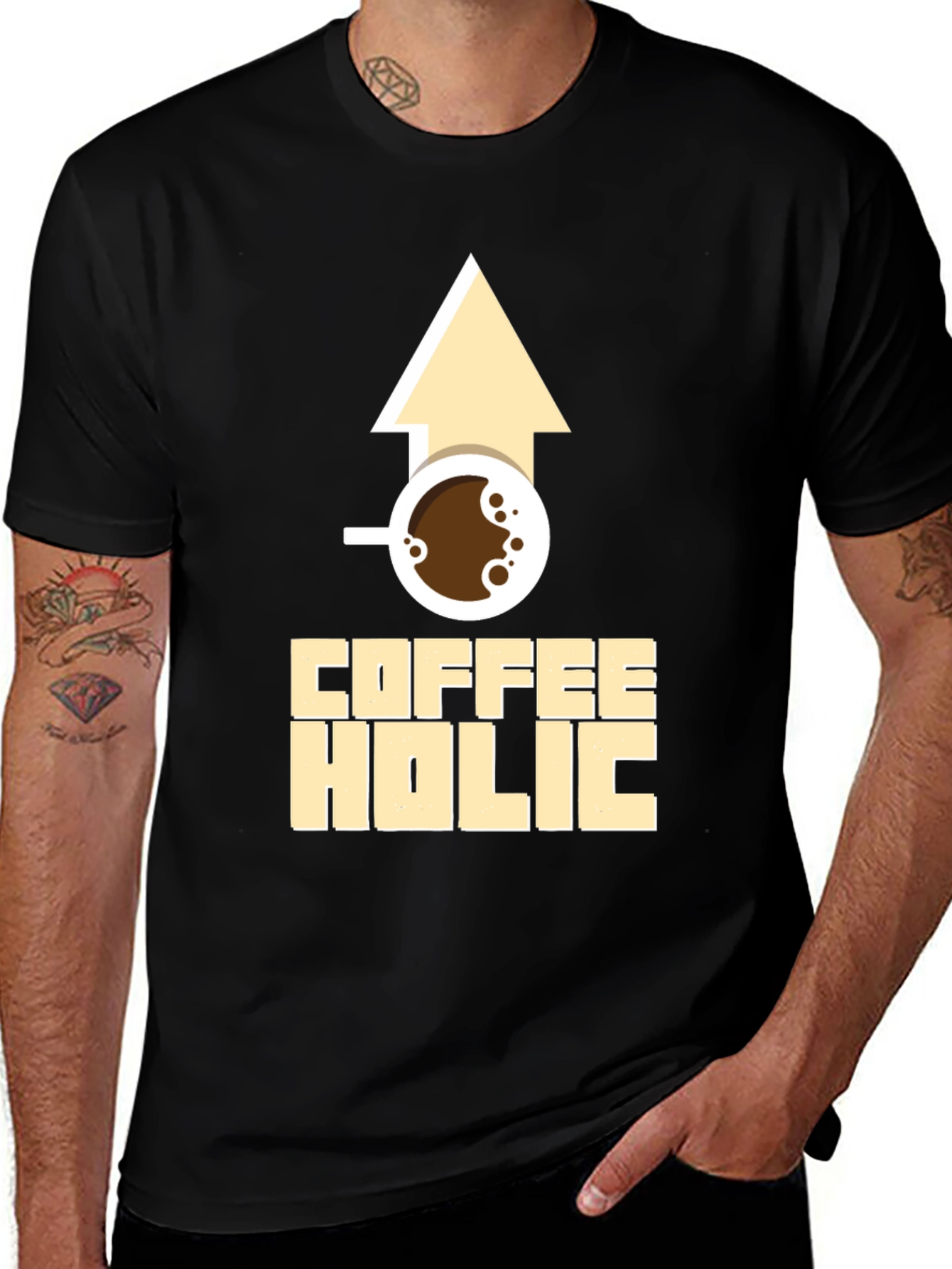 Variant 22 of Coffeeholic Graphic Tee - Men's Short Sleeve Black T-Shirt