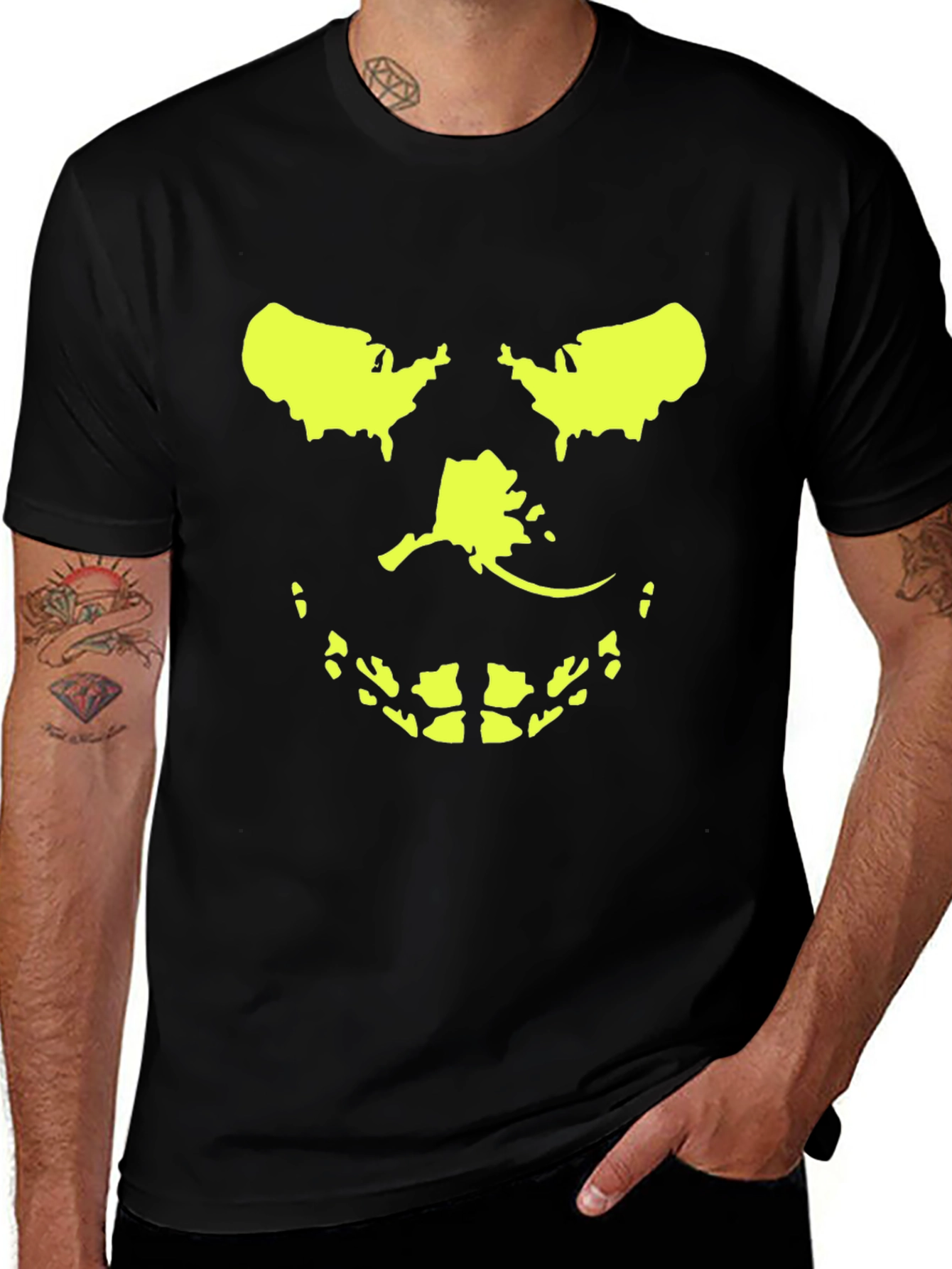 Variant 7 of USA Map Grimace T-Shirt - Black Graphic Tee