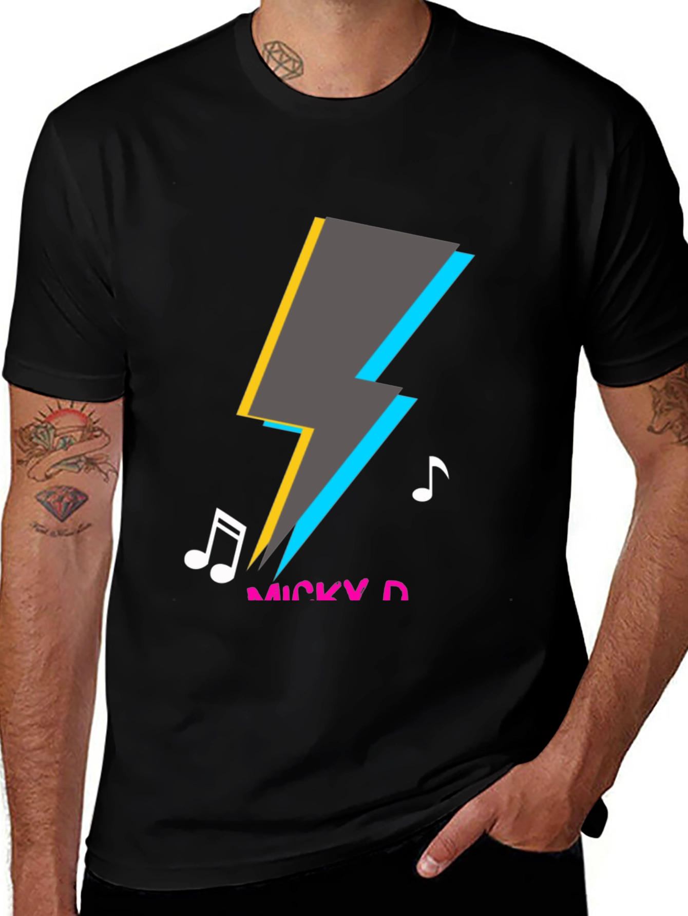 Variant 12 of Micky D Graphic Tee - Bold Lightning Bolt Design