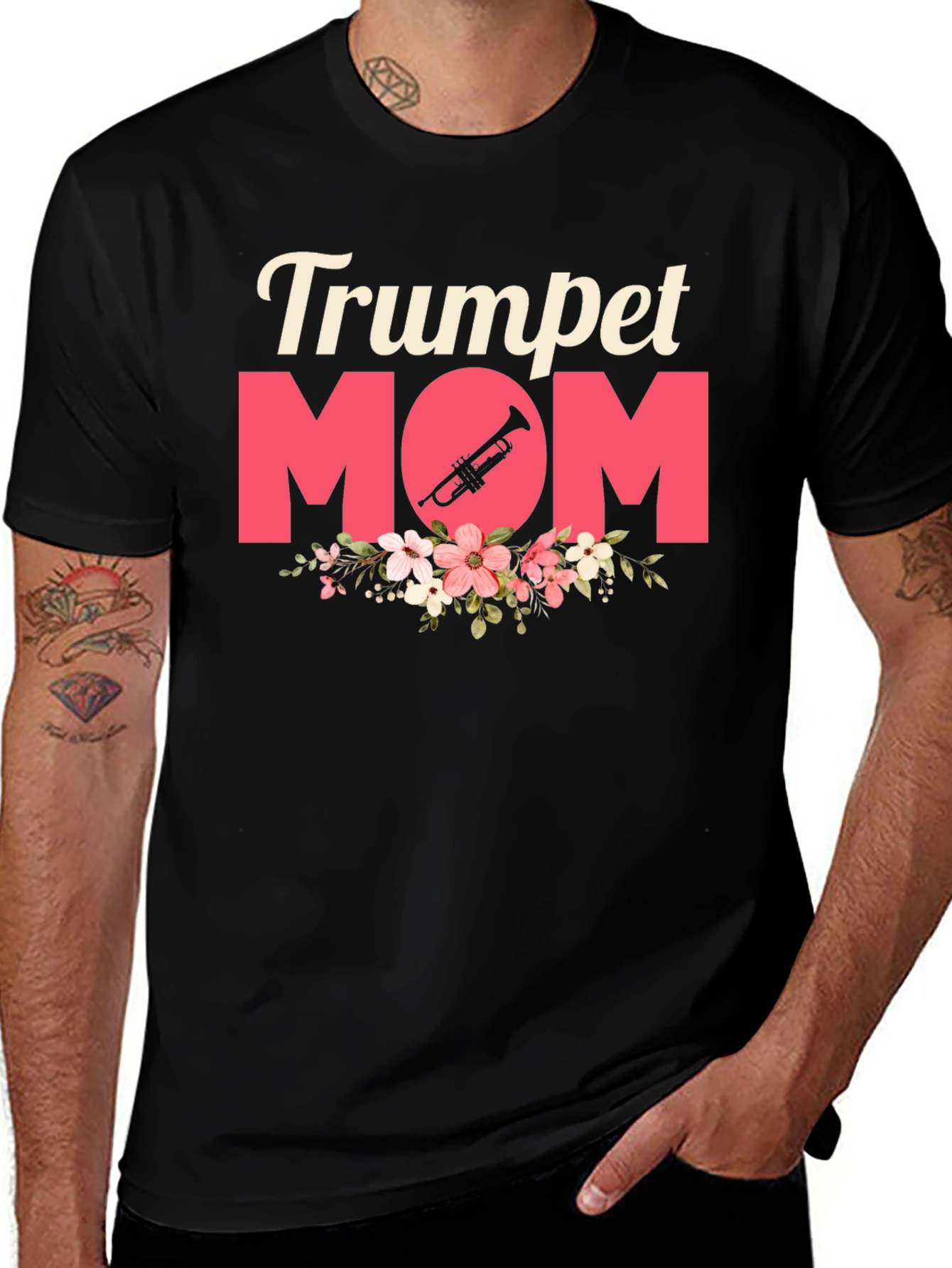 Trumpet Mom Graphic Tee - Musical Mother's Day Gift