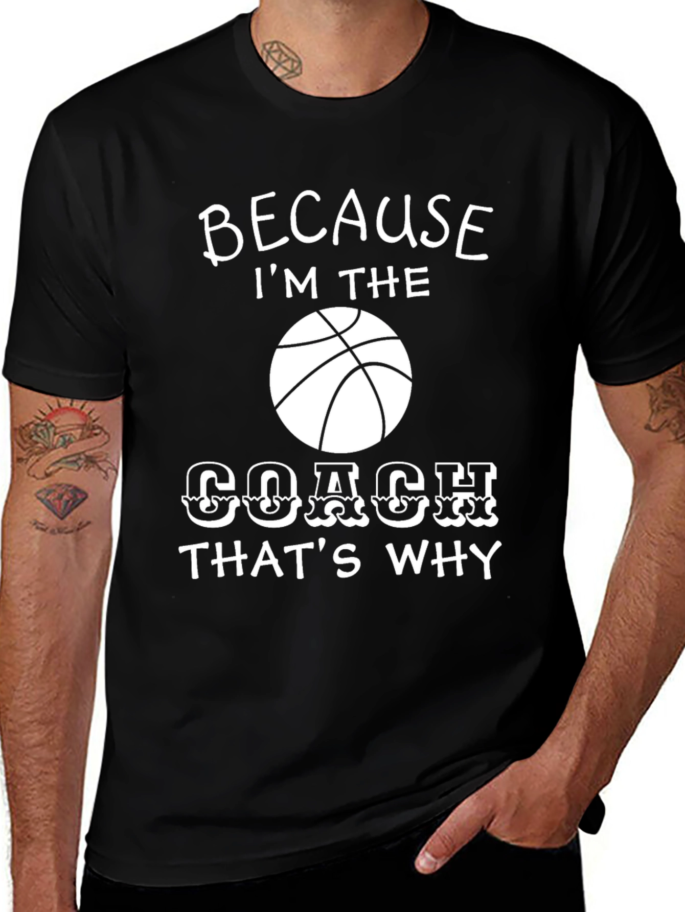 Variant 12 of Basketball Coach T-Shirt - Because I'm the Coach