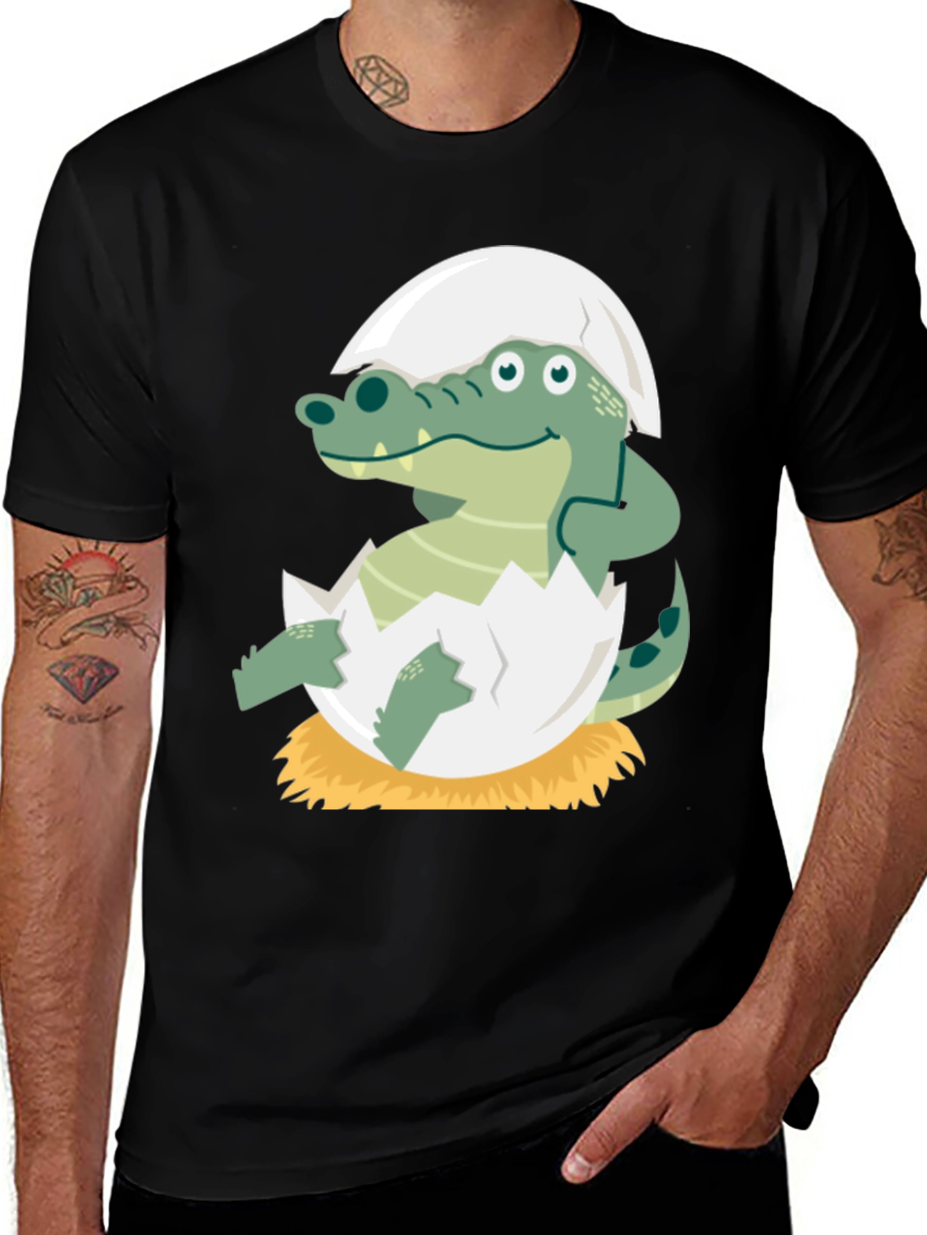 Variant 9 of Cartoon Crocodile Hatching T-Shirt