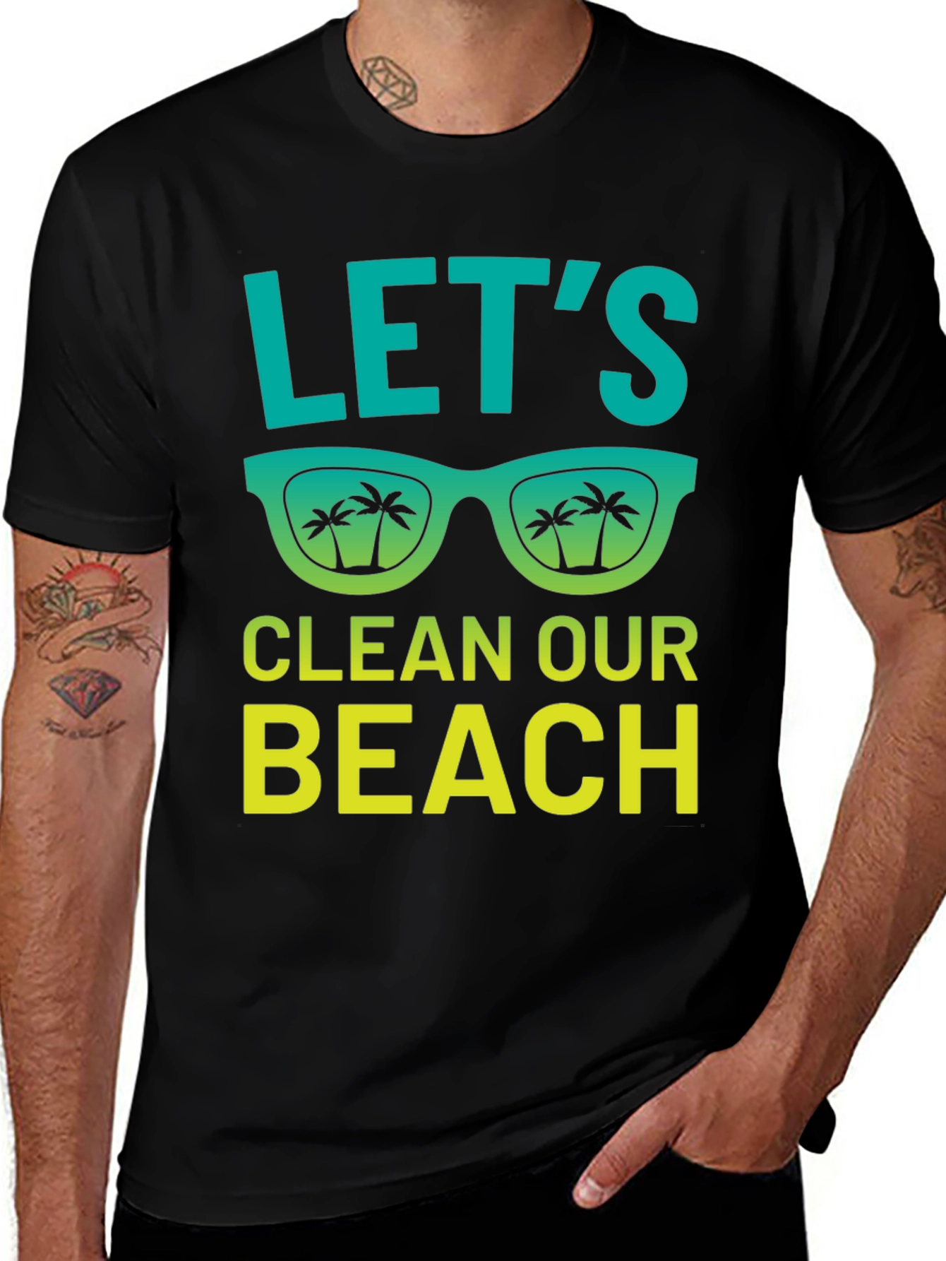 Variant 13 of Let's Clean Our Beach Graphic T-Shirt