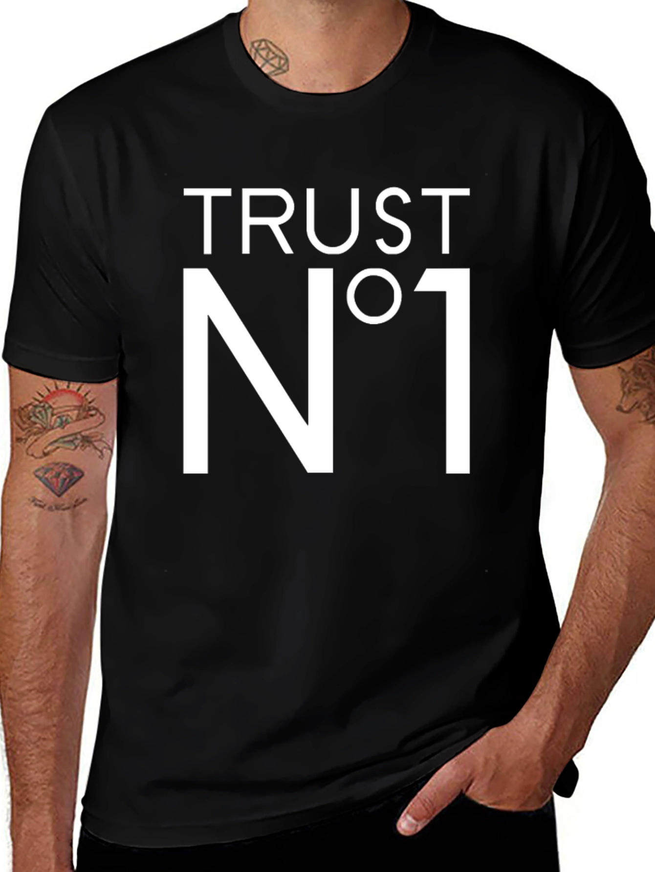Variant 19 of Trust No One Black Graphic T-Shirt