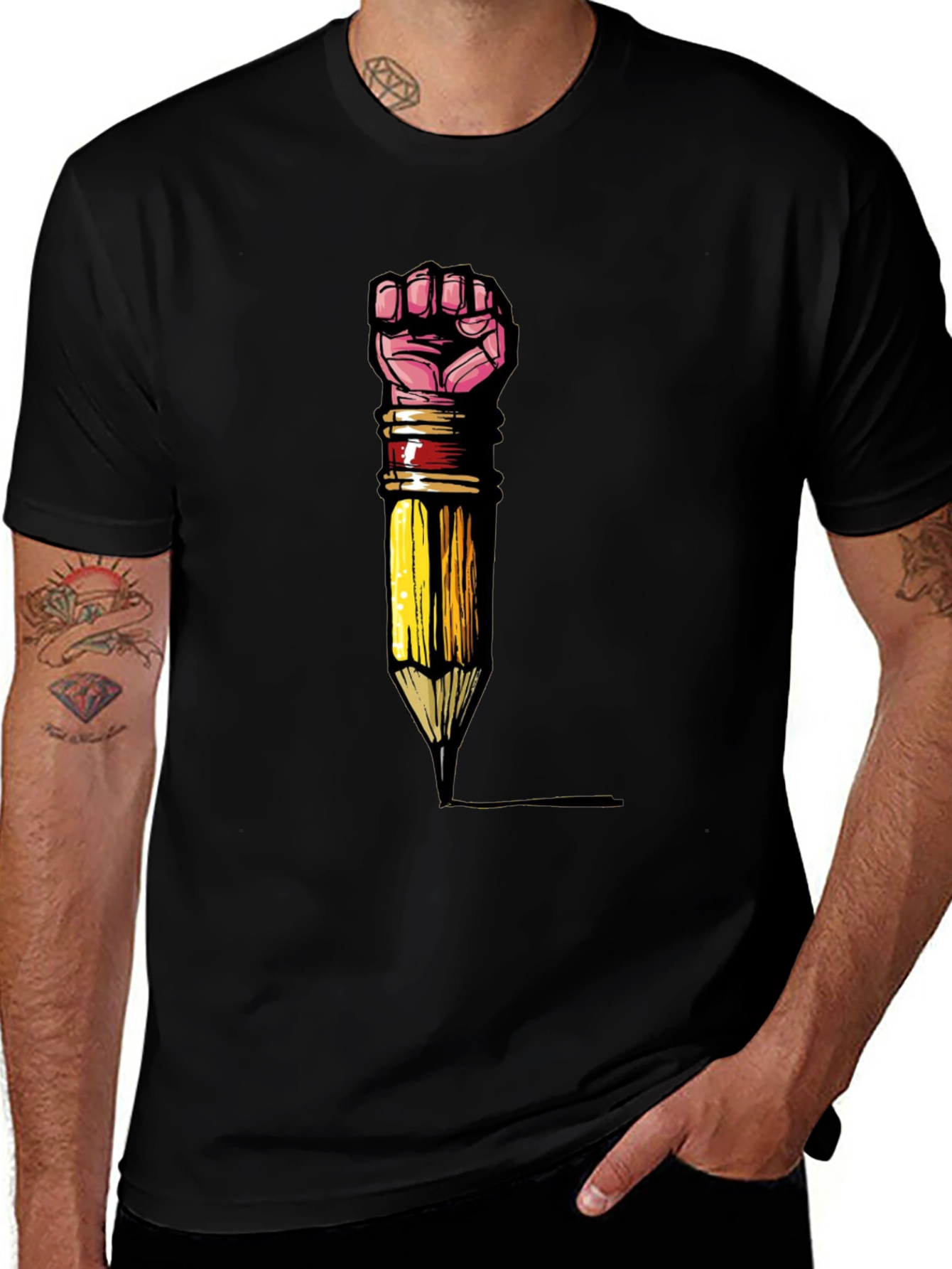 Variant 19 of Empowered Writer T-Shirt - Fist Pencil Graphic