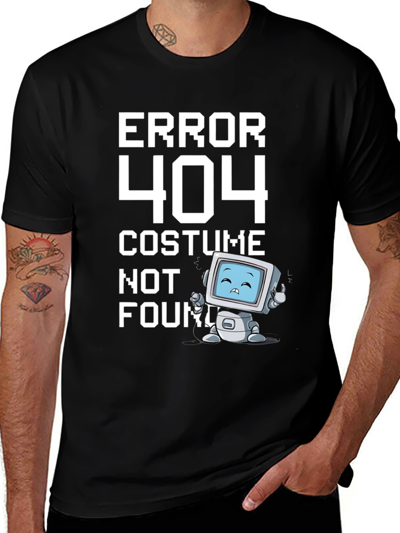 Variant 25 of Error 404 Costume Not Found Black T-Shirt