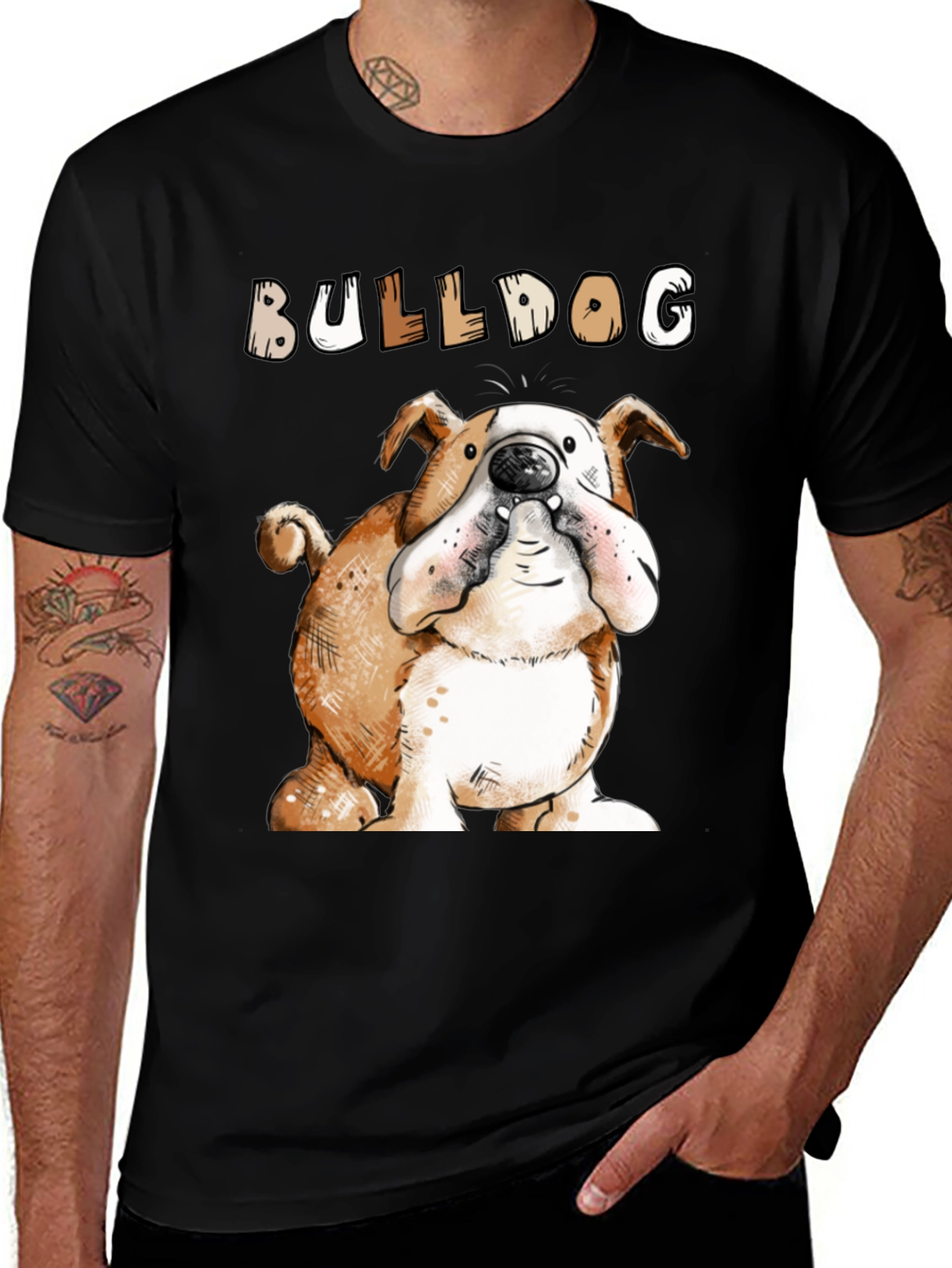 Variant 25 of Bulldog Cartoon Graphic T-Shirt