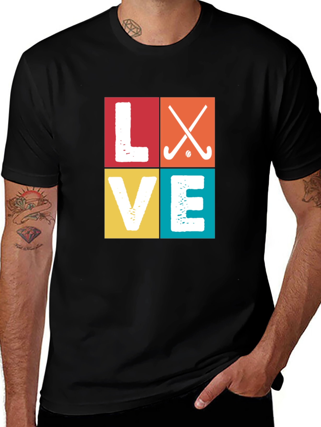 Variant 7 of LOVE Hockey T-Shirt - Sports Graphic Tee