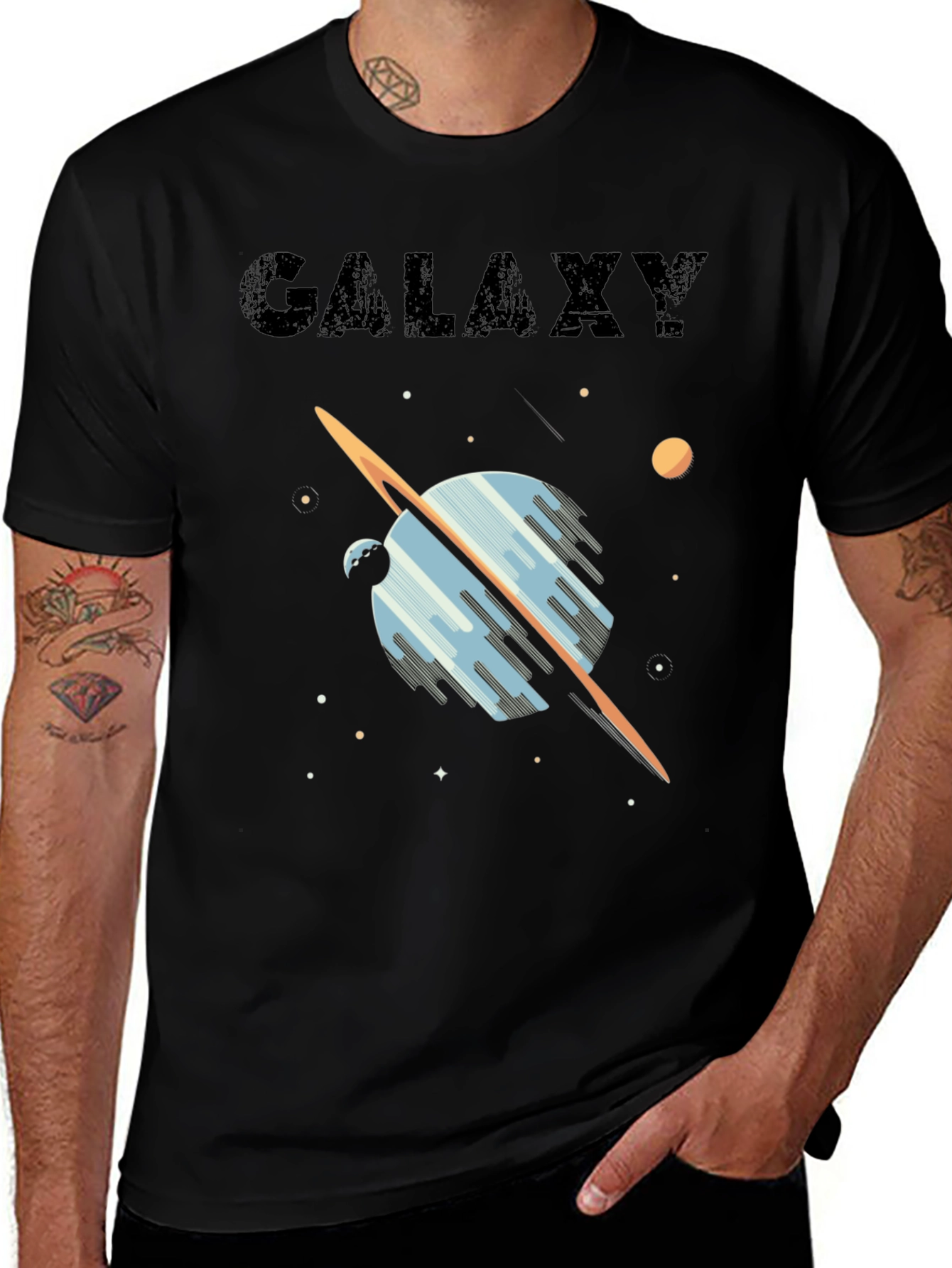 Variant 17 of Galaxy Graphic Print Black T-Shirt
